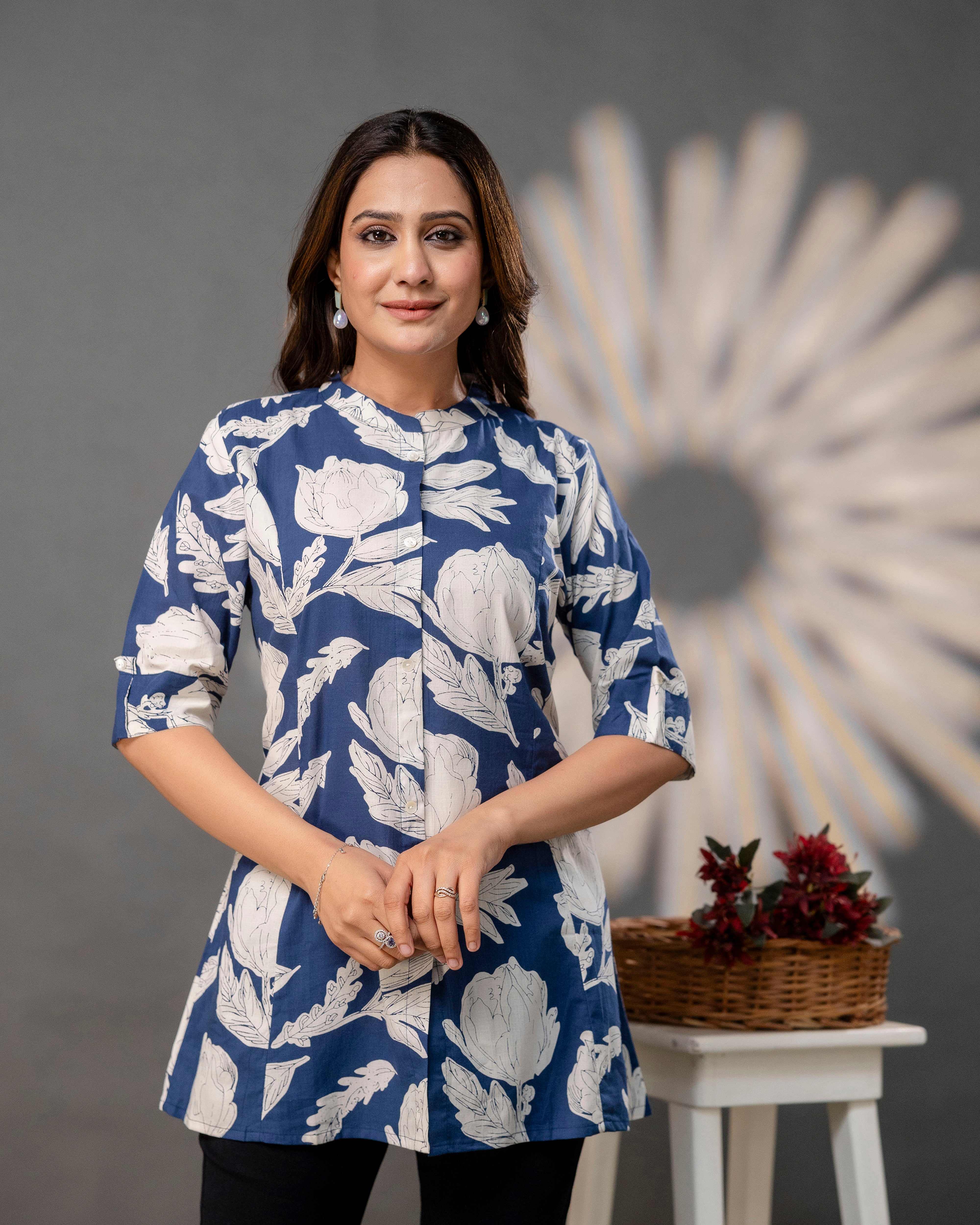 The Indigo Bloom Princess Cut Top