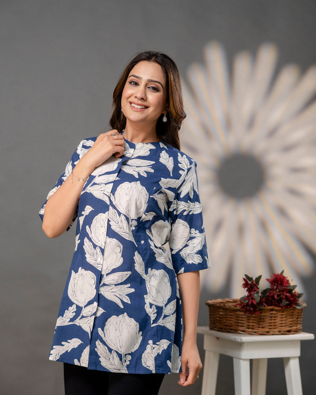 The Indigo Bloom Princess Cut Top