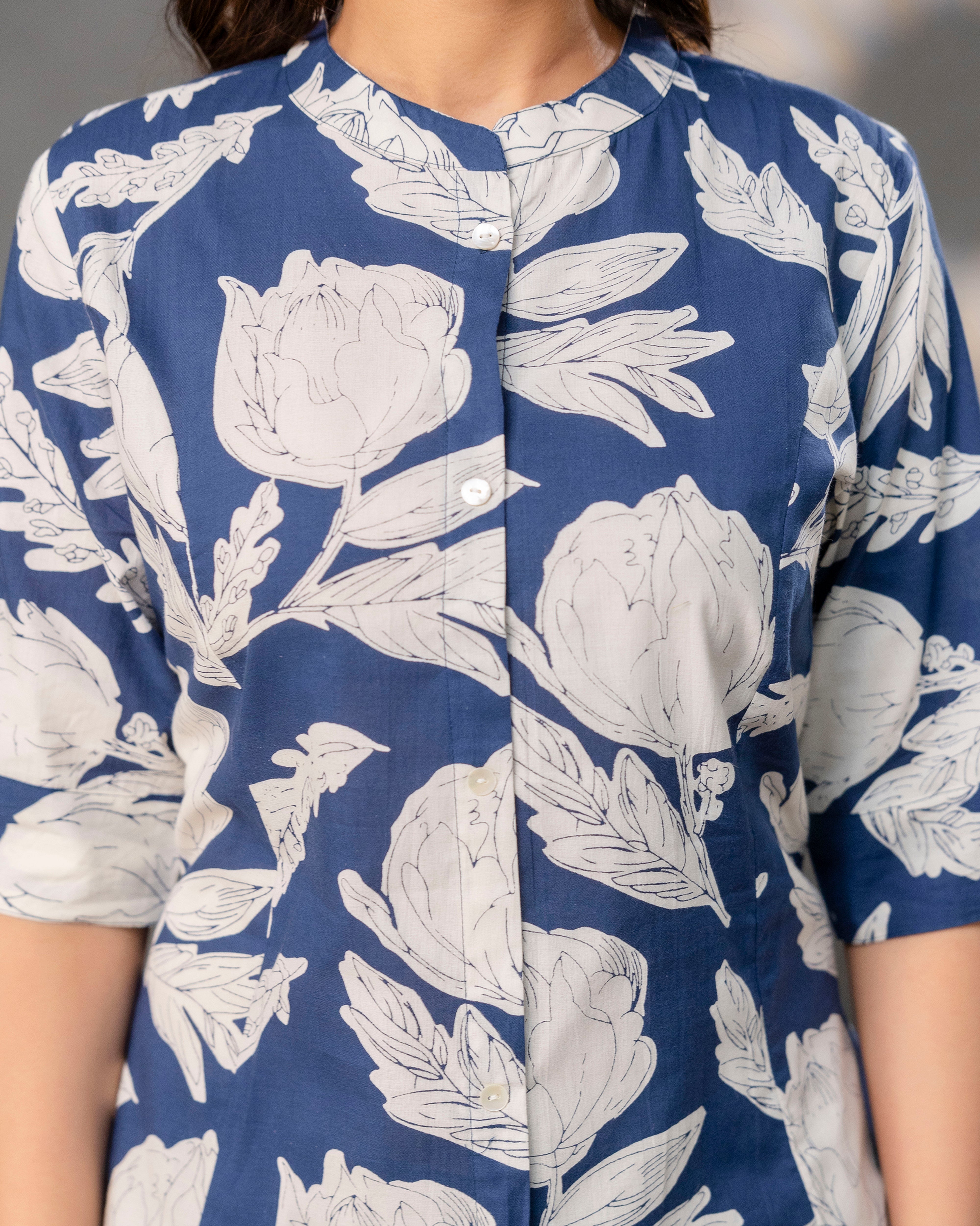 The Indigo Bloom Princess Cut Top