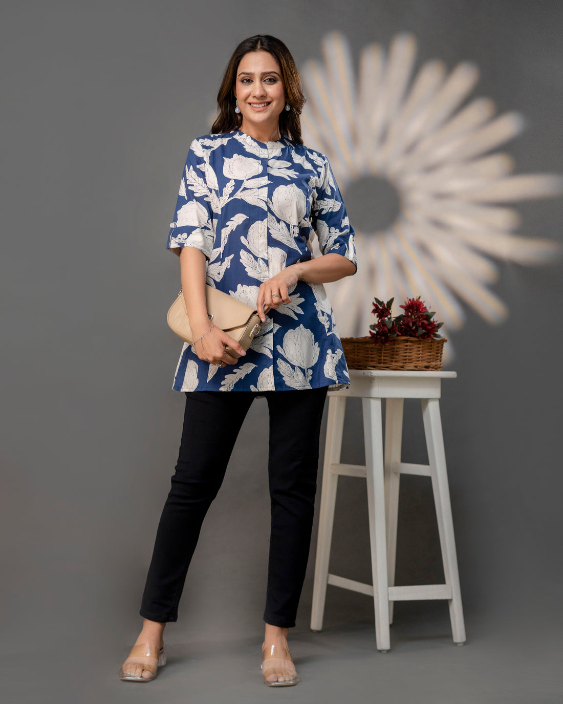 The Indigo Bloom Princess Cut Top