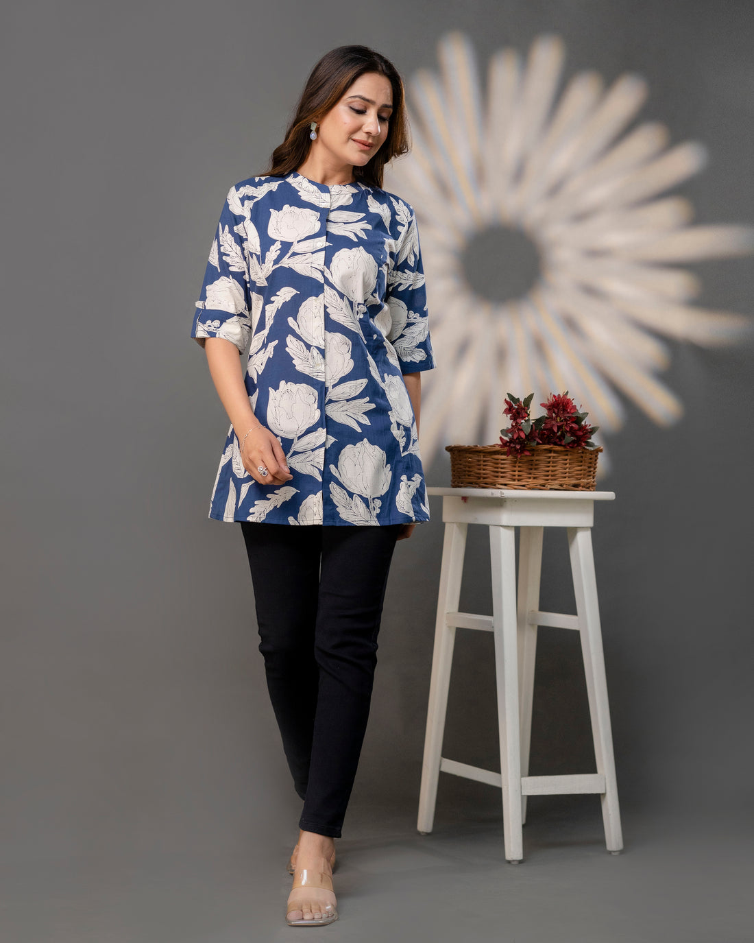 The Indigo Bloom Princess Cut Top