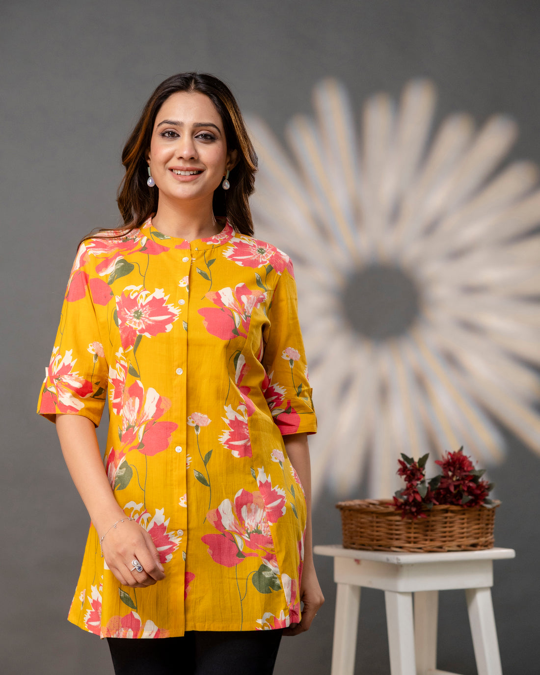 The Sunlit Floral Princess Cut Top