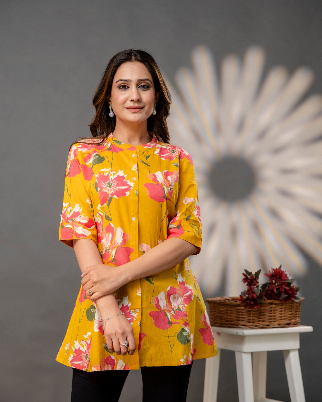 The Sunlit Floral Princess Cut Top