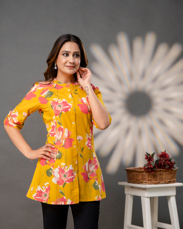 The Sunlit Floral Princess Cut Top