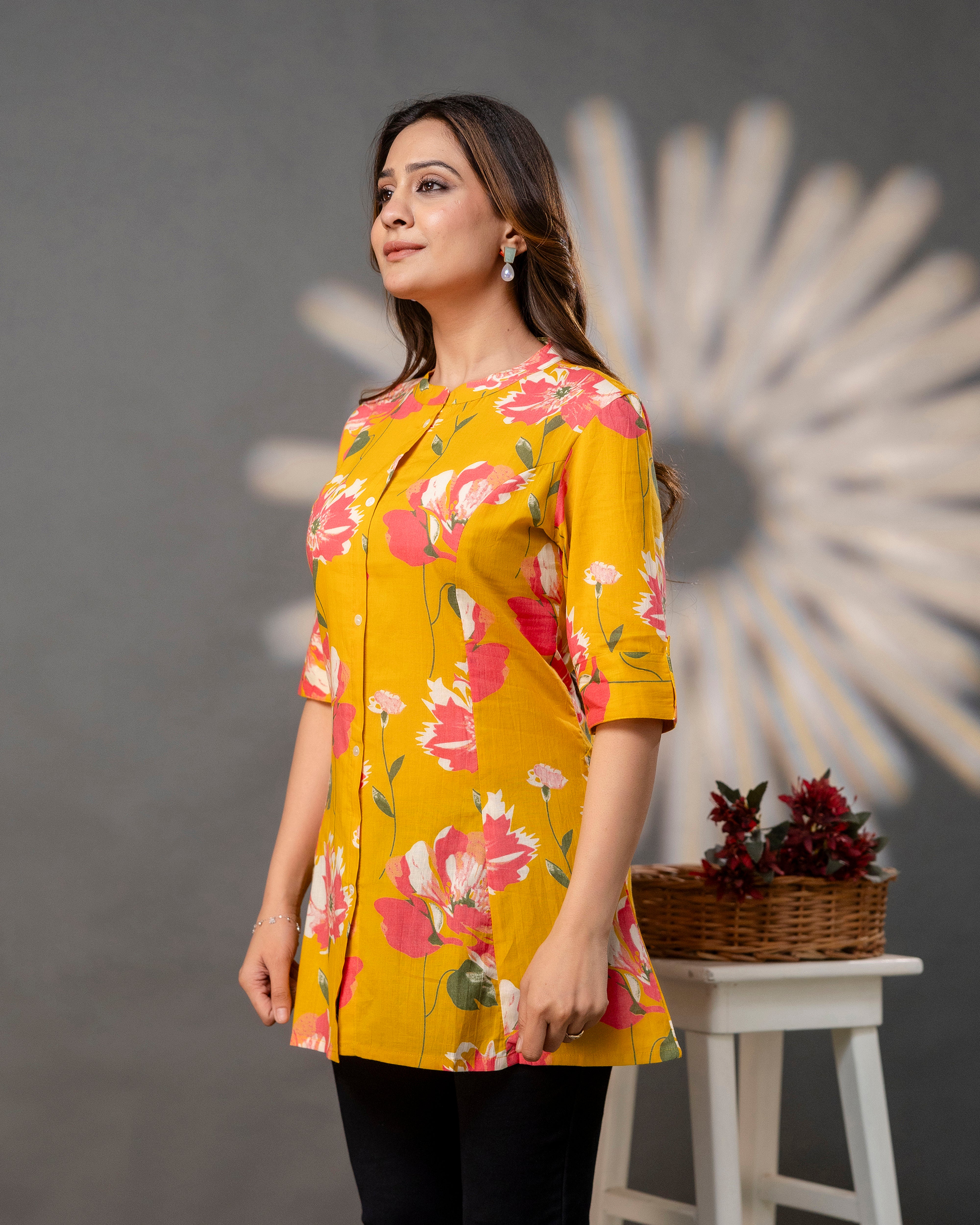 The Sunlit Floral Princess Cut Top