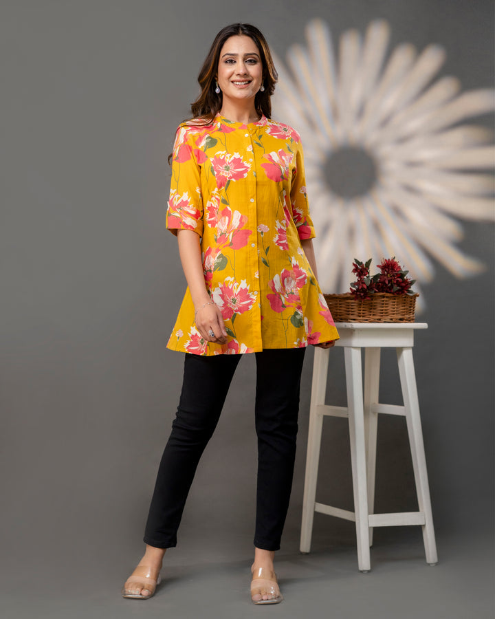 The Sunlit Floral Princess Cut Top