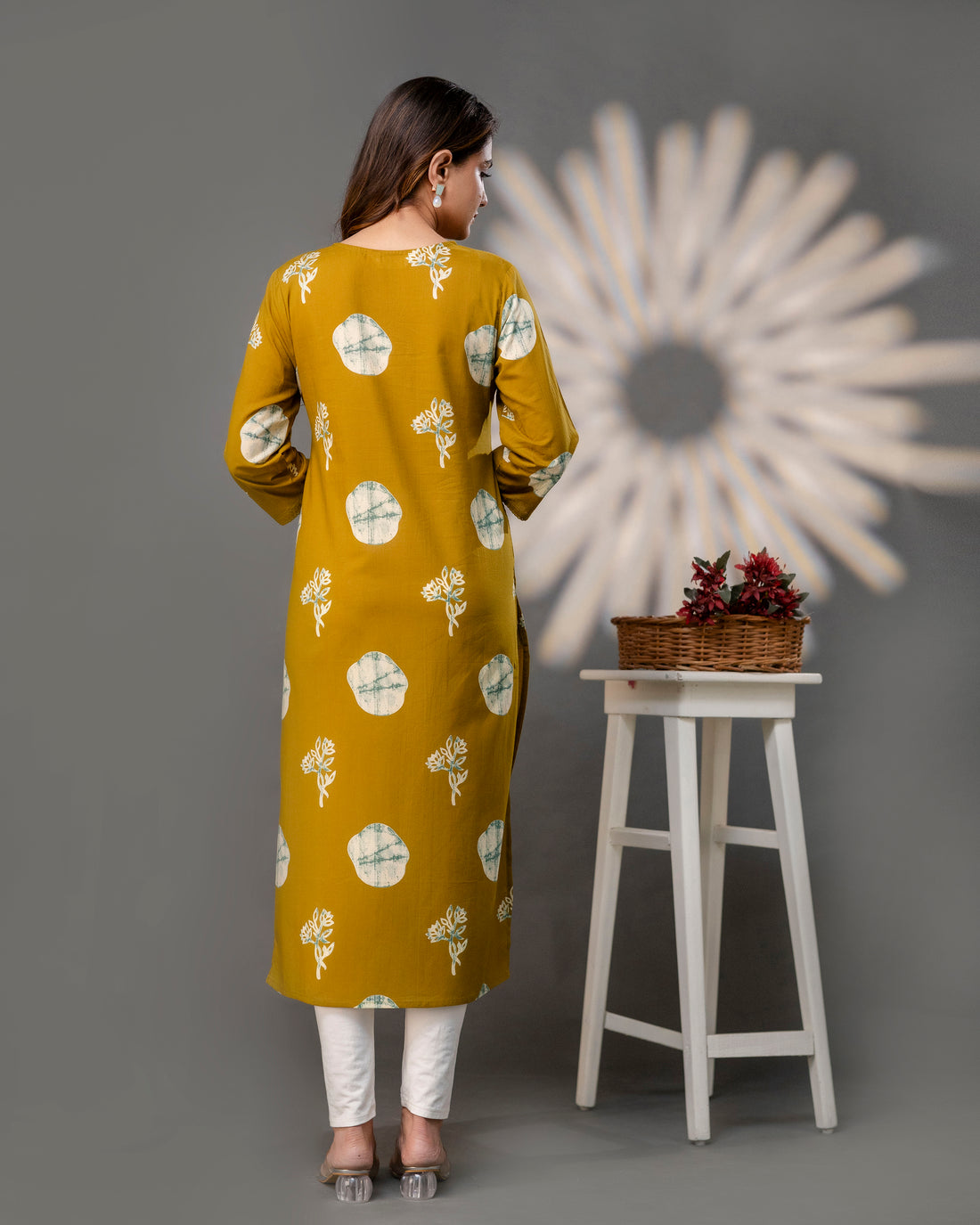 The Mustard Polka Angrakha Kurta