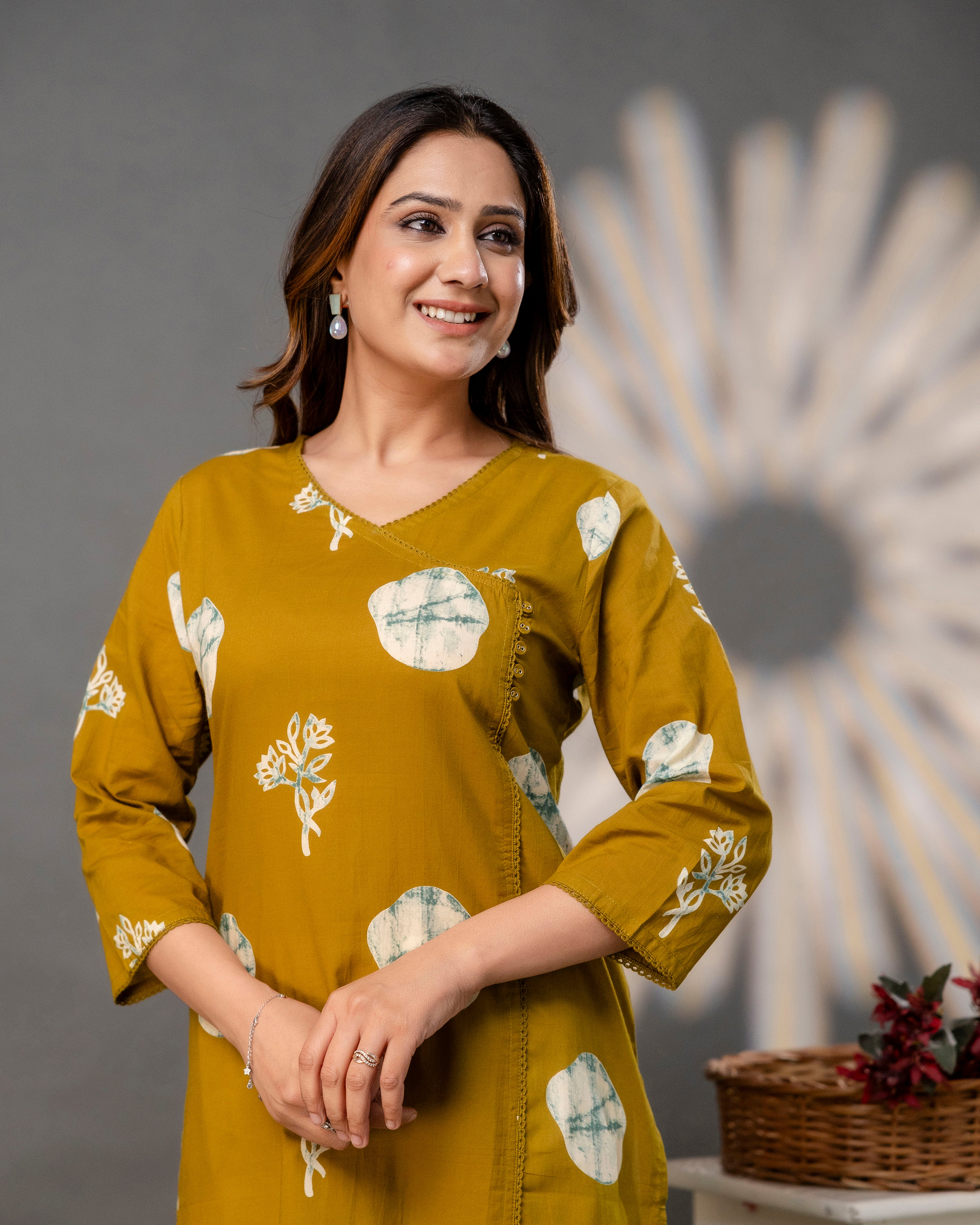 The Mustard Polka Angrakha Kurta
