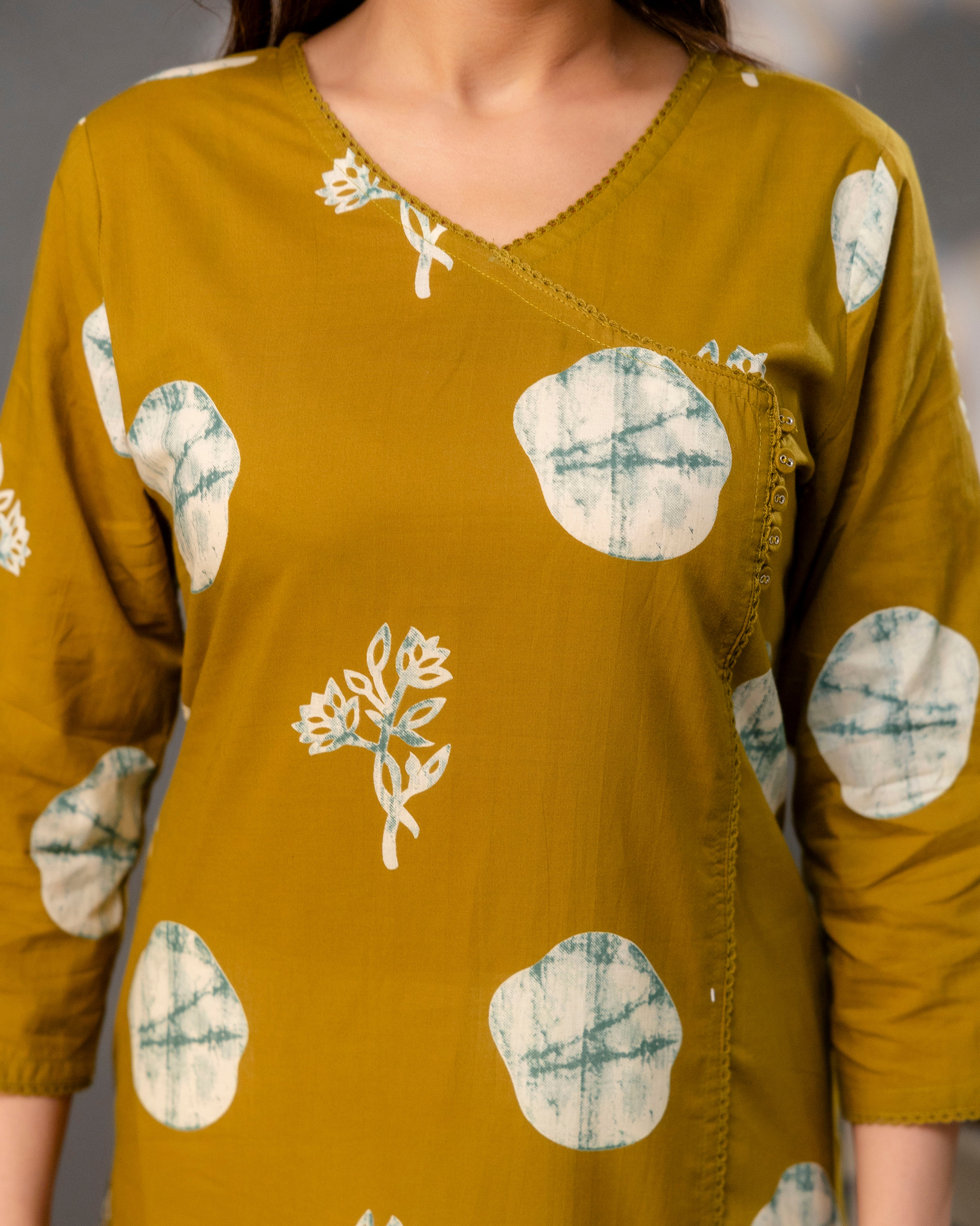 The Mustard Polka Angrakha Kurta