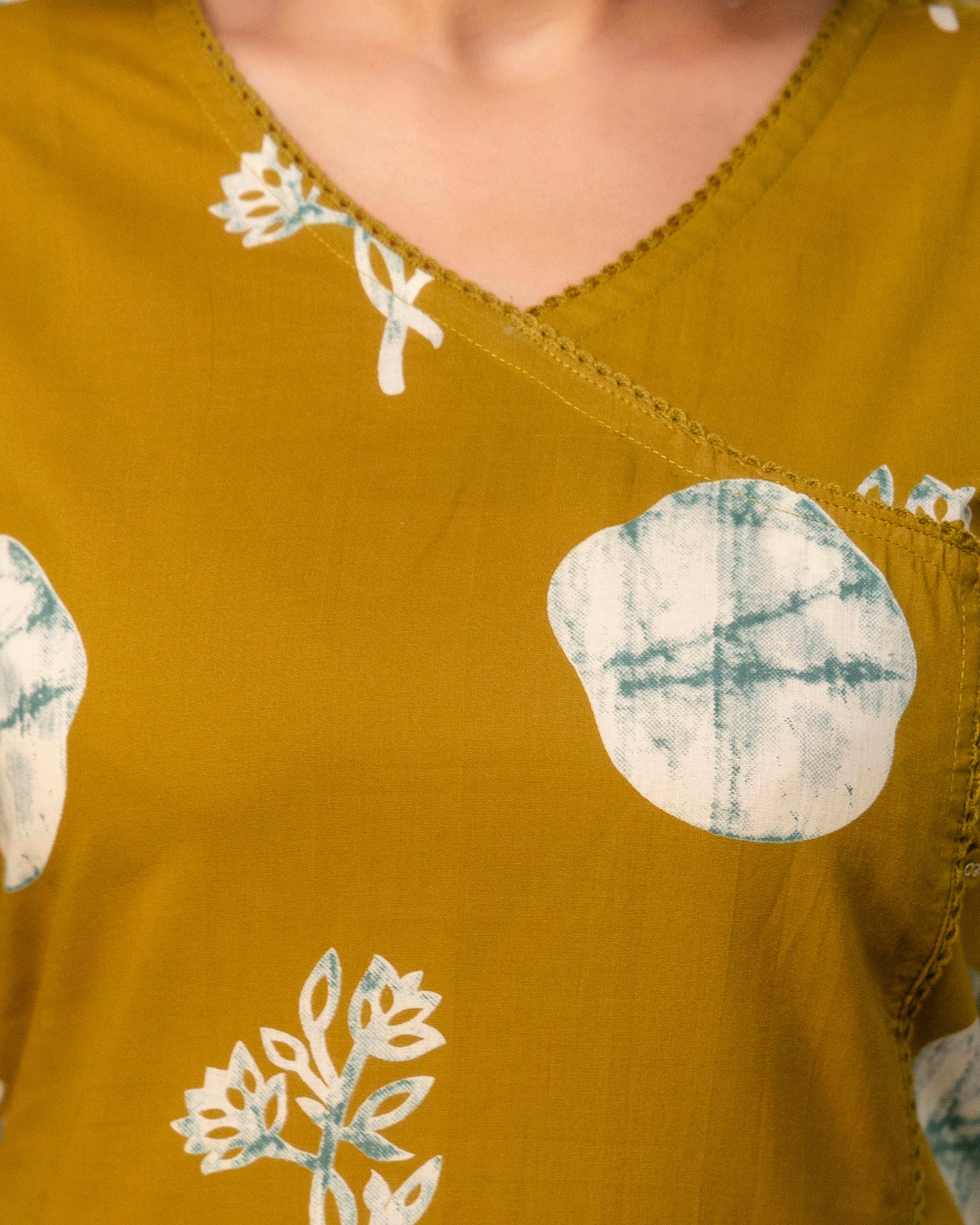 The Mustard Polka Angrakha Kurta