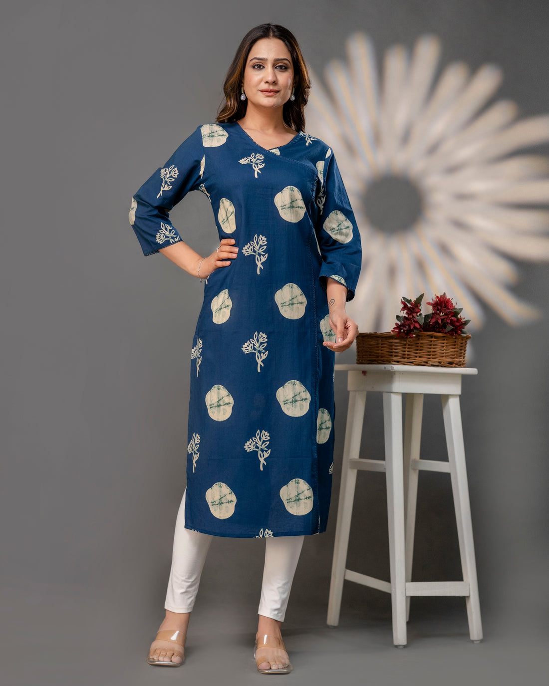 The  Indigo Polka Angrakha Kurta