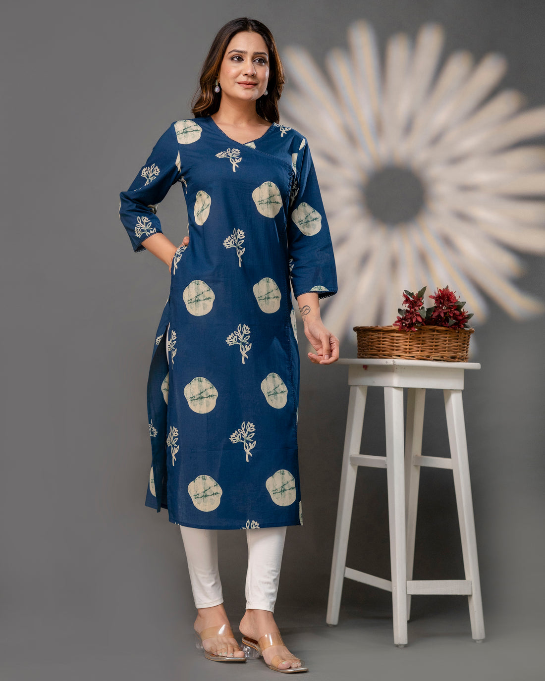 The  Indigo Polka Angrakha Kurta