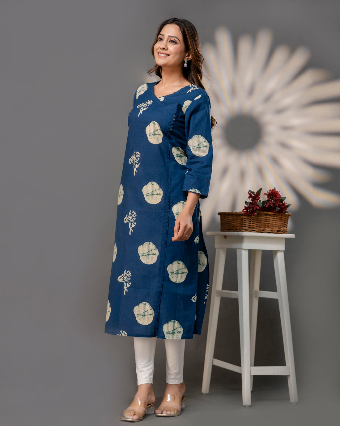 The  Indigo Polka Angrakha Kurta