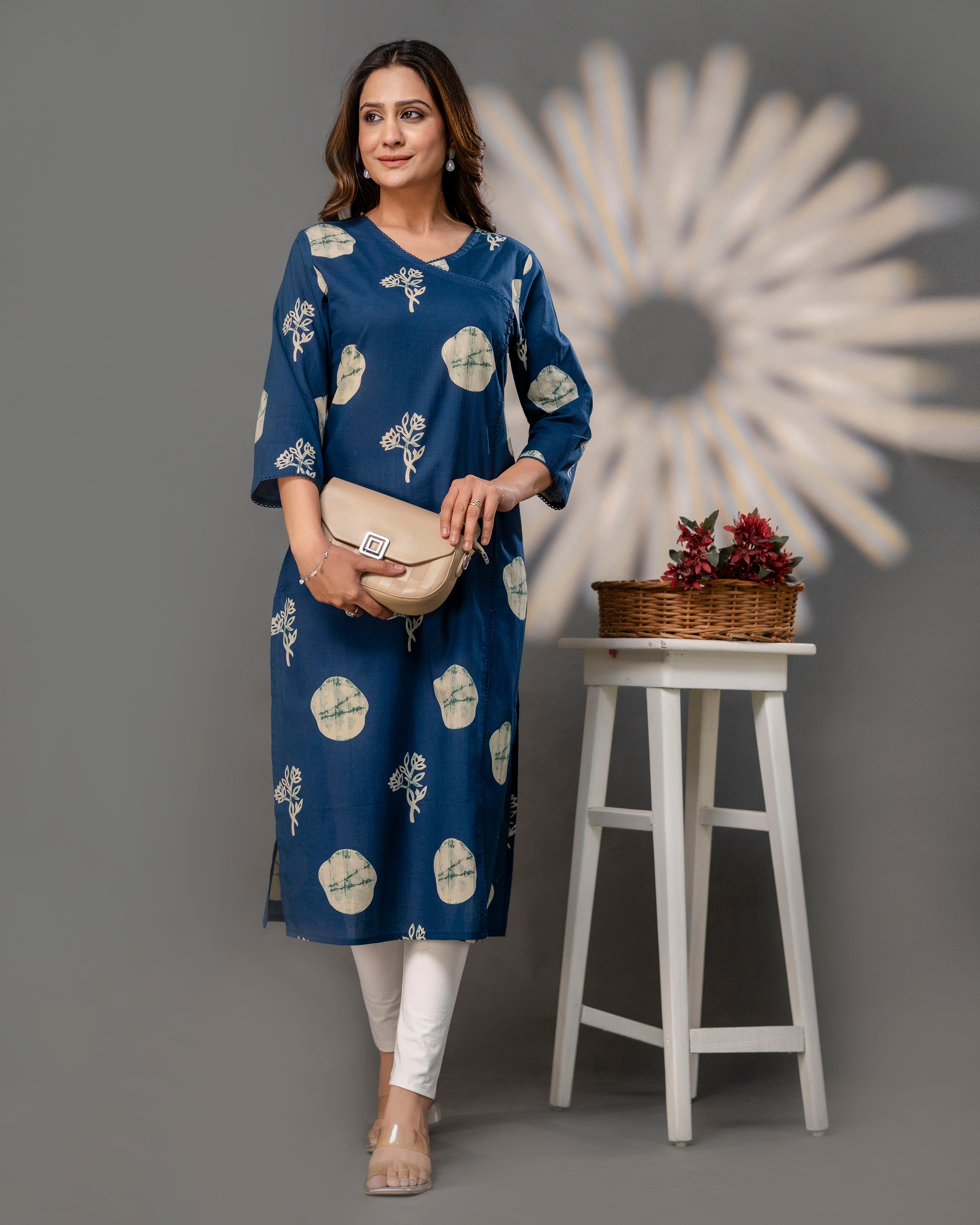 The  Indigo Polka Angrakha Kurta