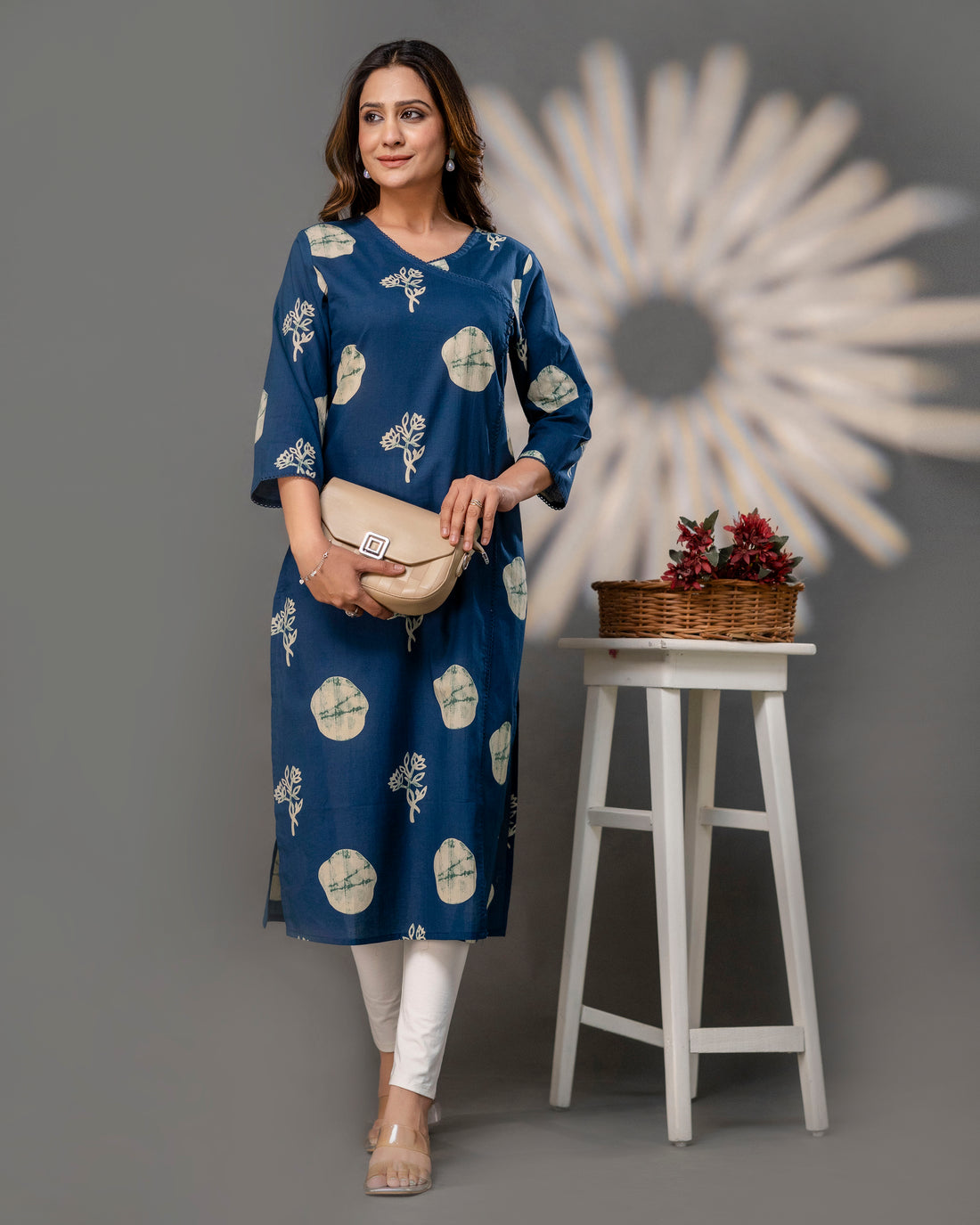 The  Indigo Polka Angrakha Kurta