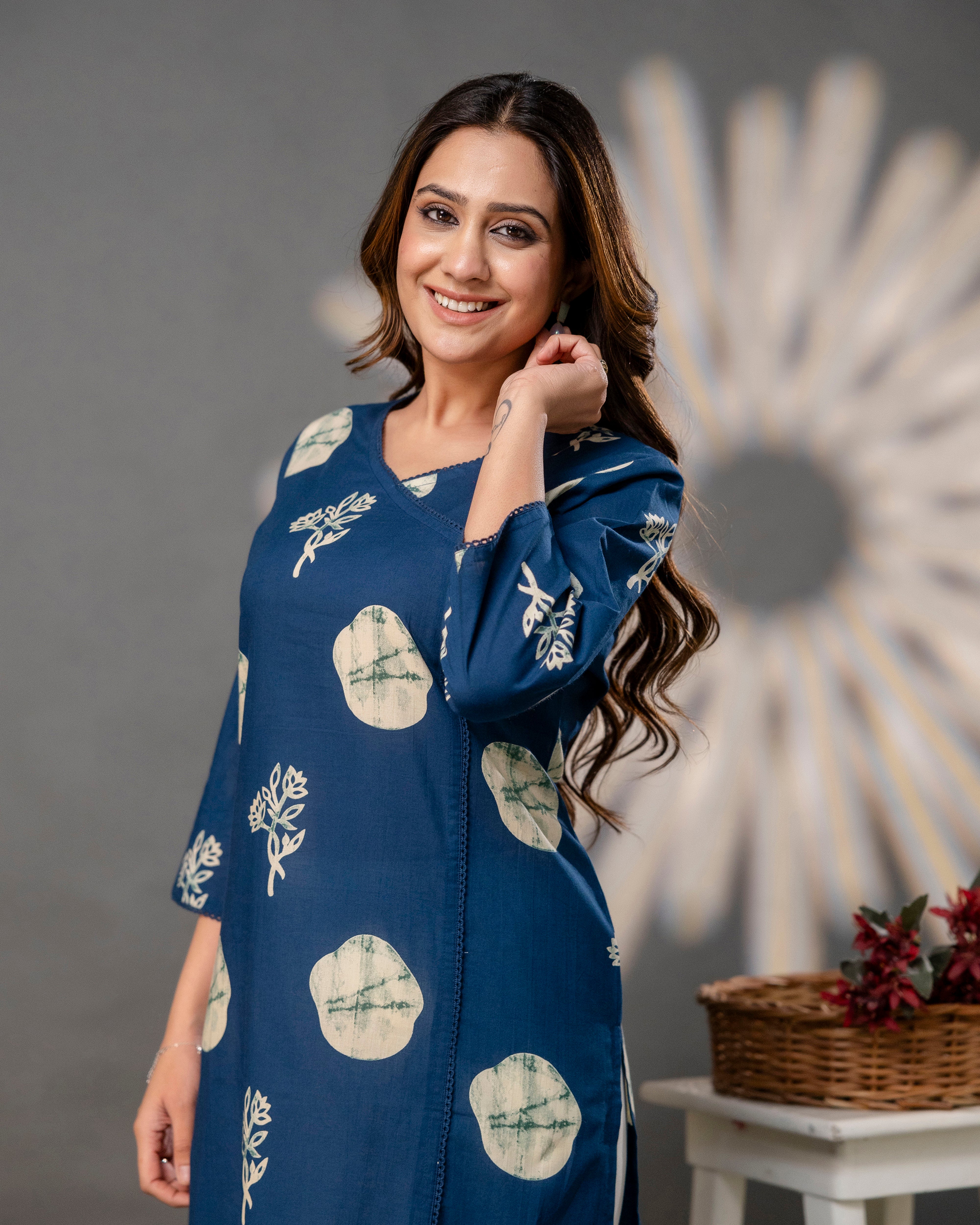 The  Indigo Polka Angrakha Kurta