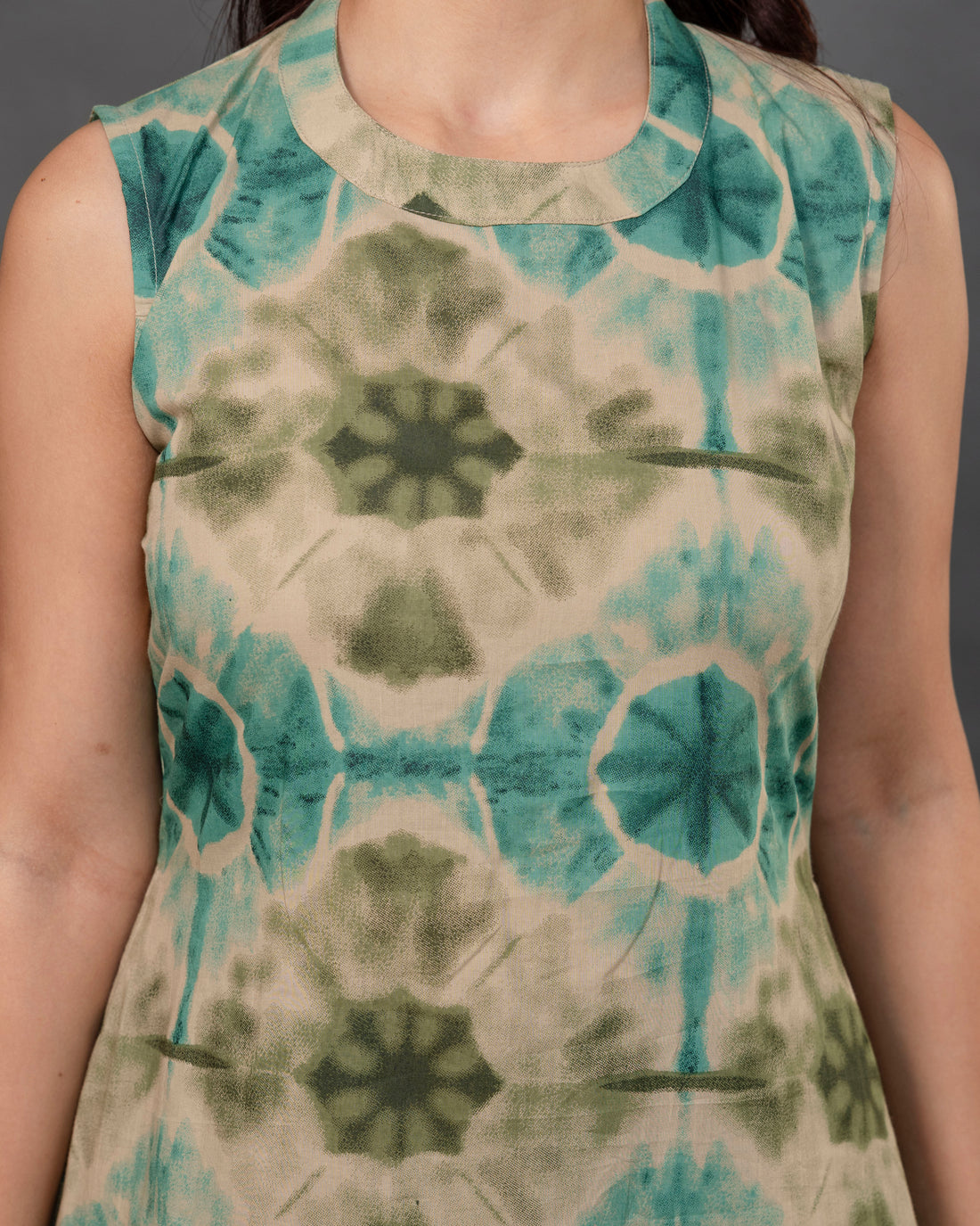 The 'Samara' Shibori Sleeveless A-Line Co-ord Set