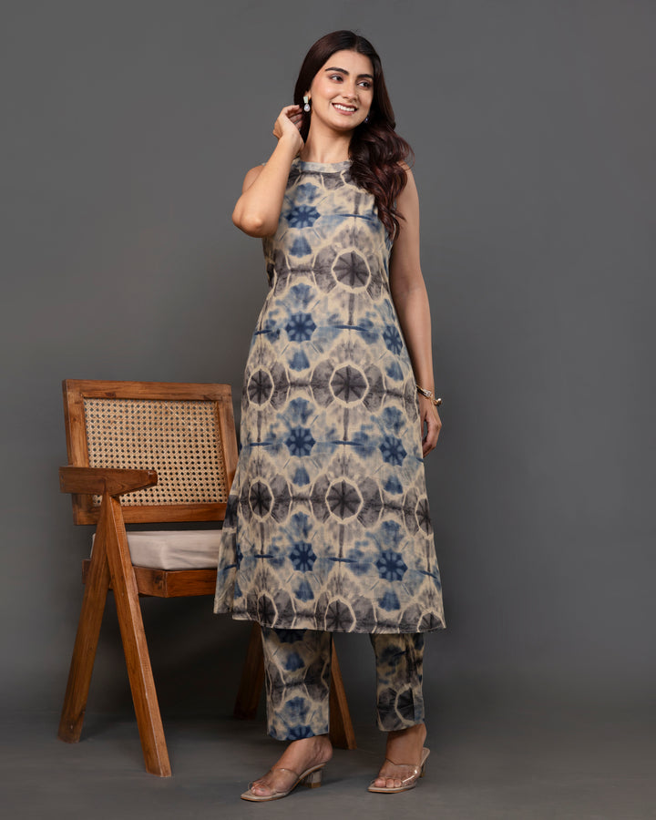 The 'Samara' Geometric Shibori Cord Set