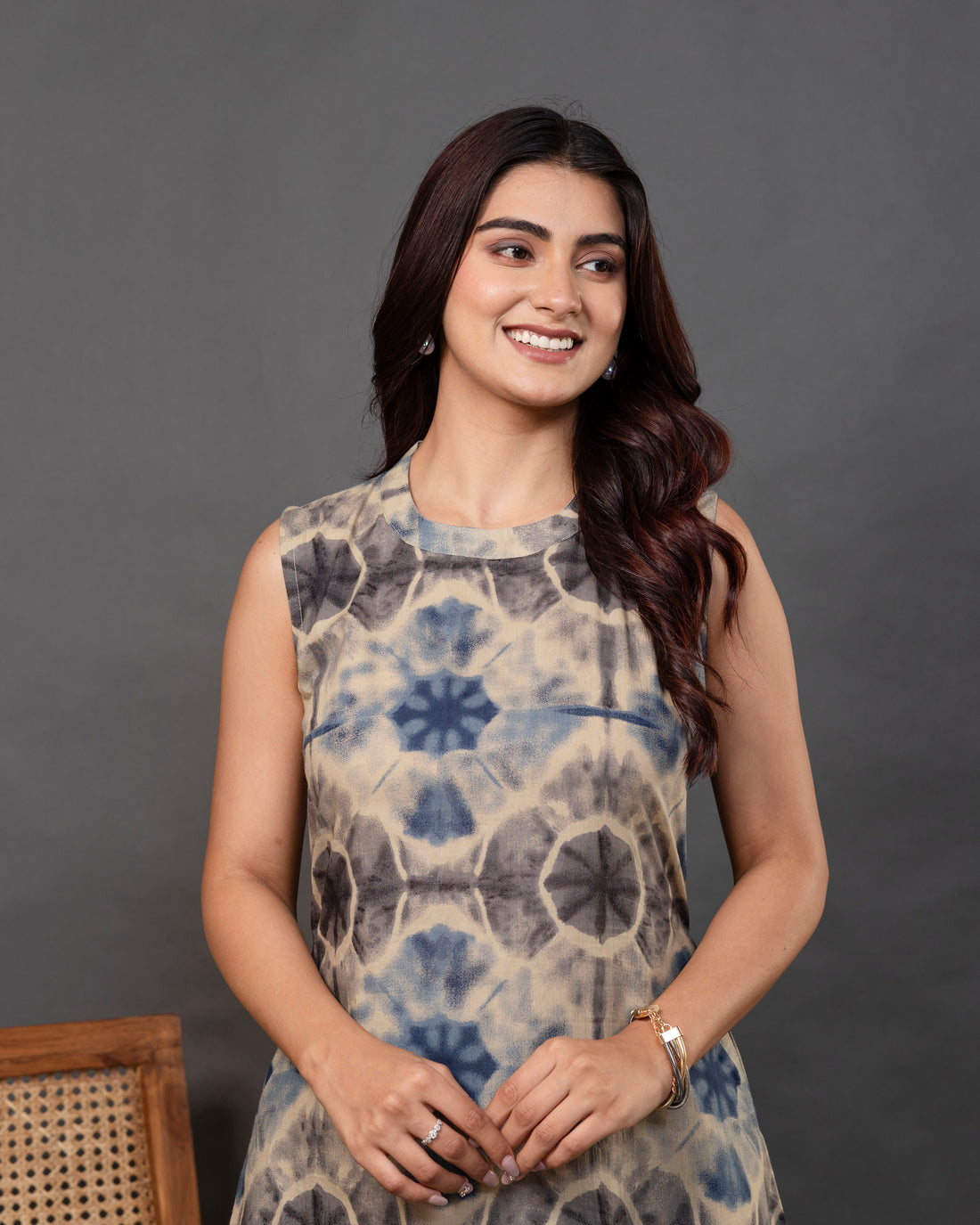 Nirvaana ShiboriGlow Sleeveless A-Line Co-ord Set