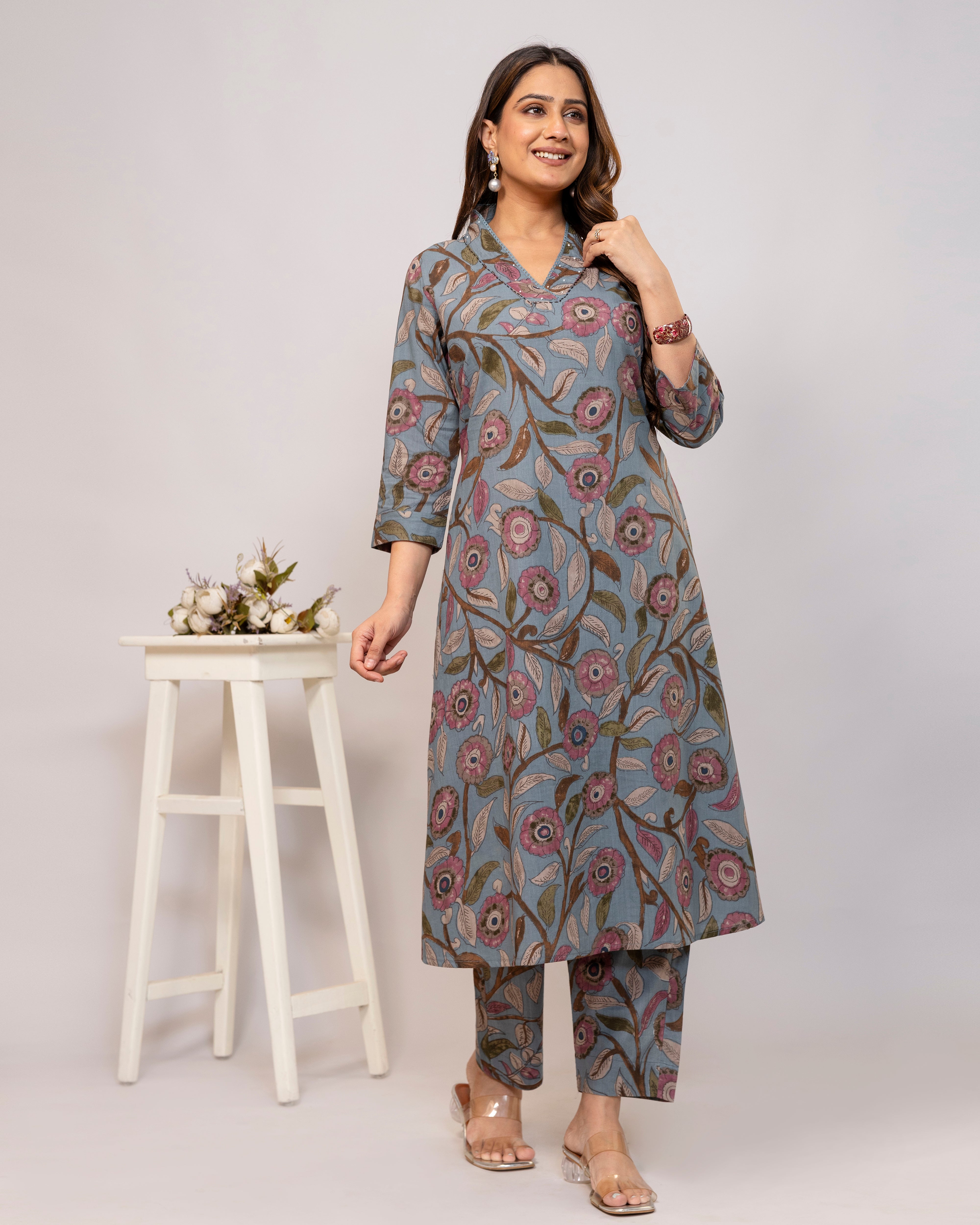 The 'Indira' Indigo Shibori Cord Set