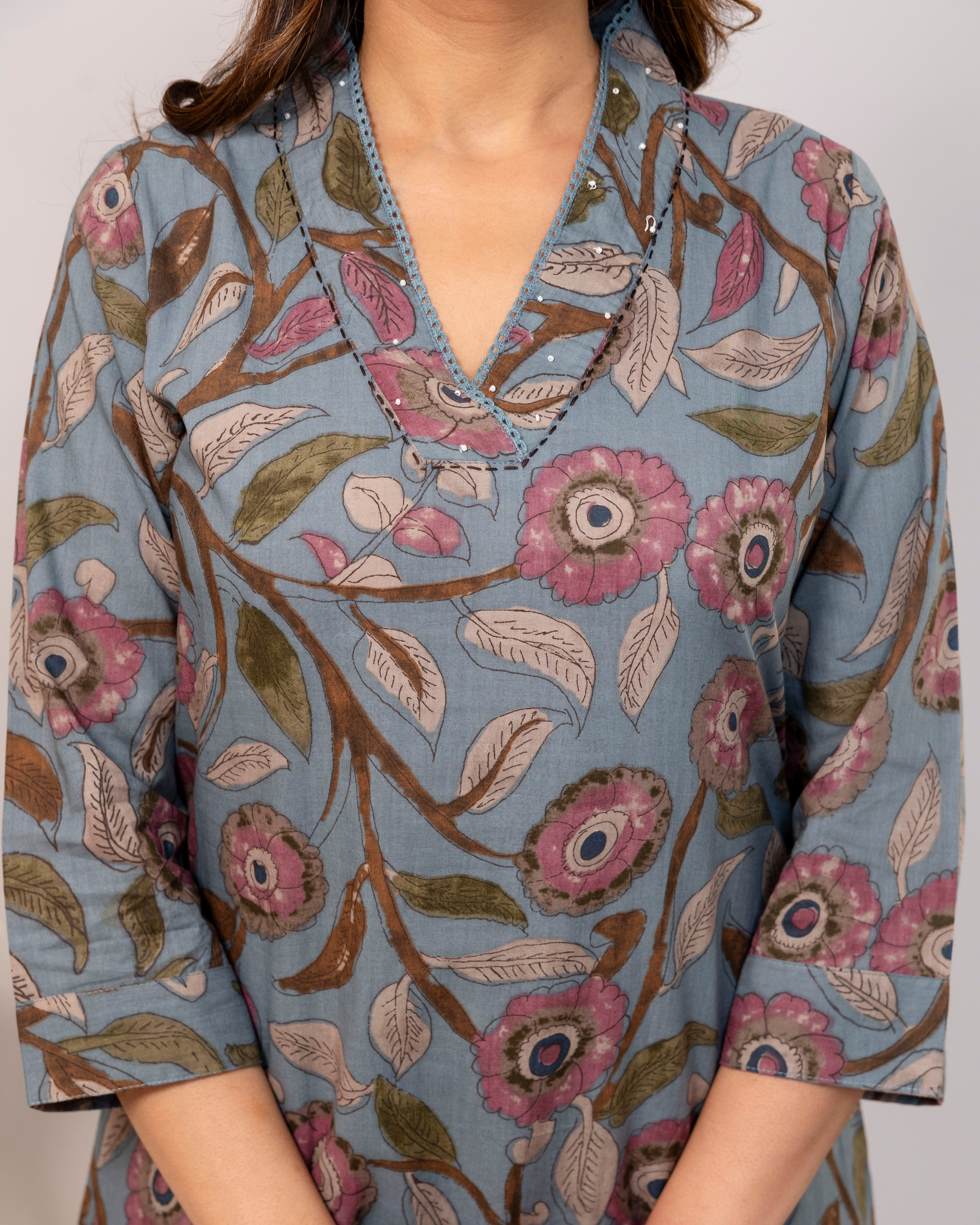 The 'Indira' Indigo Shibori Cord Set