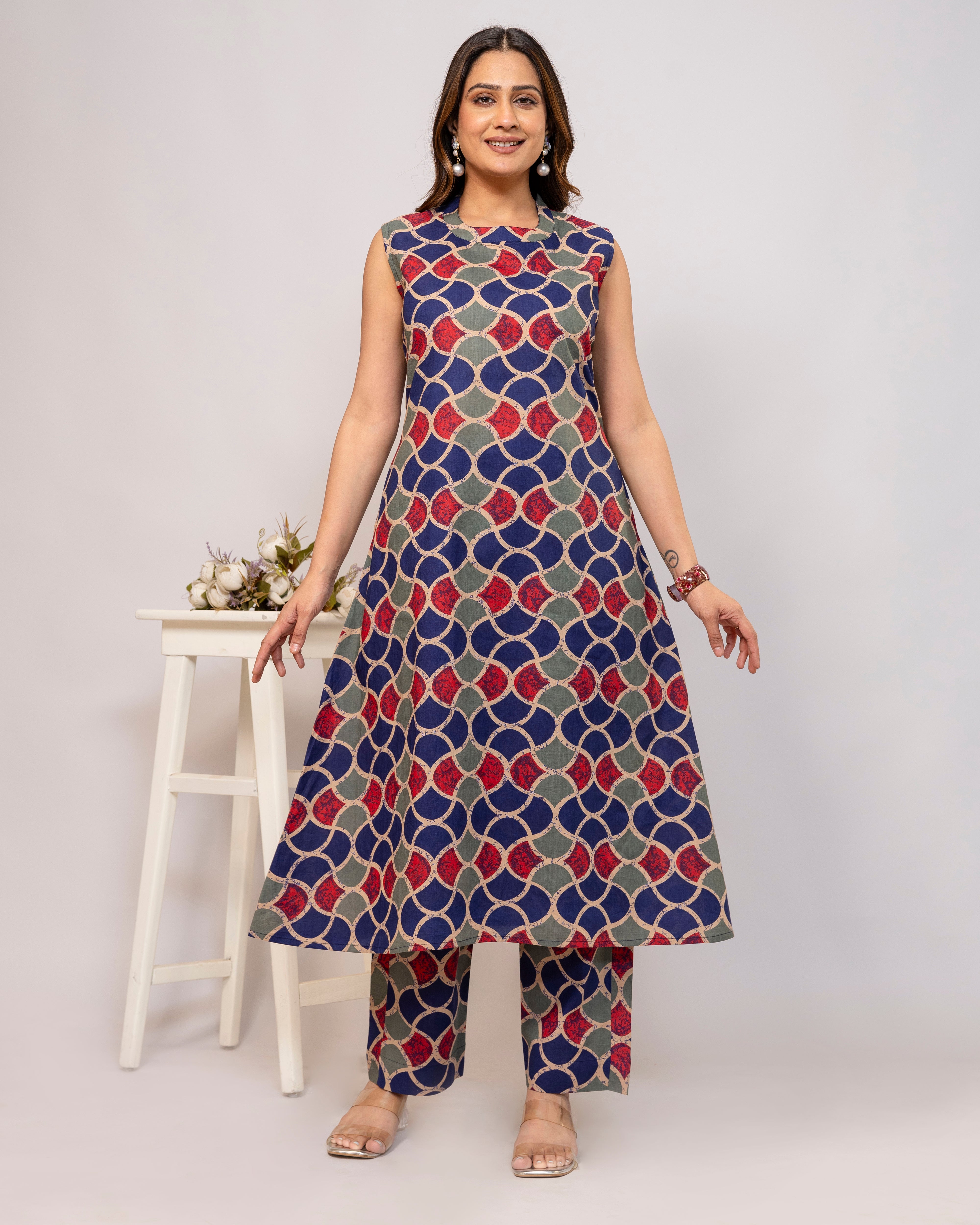 Aurelia GeoFlow Sleeveless A-Line Co-ord Set