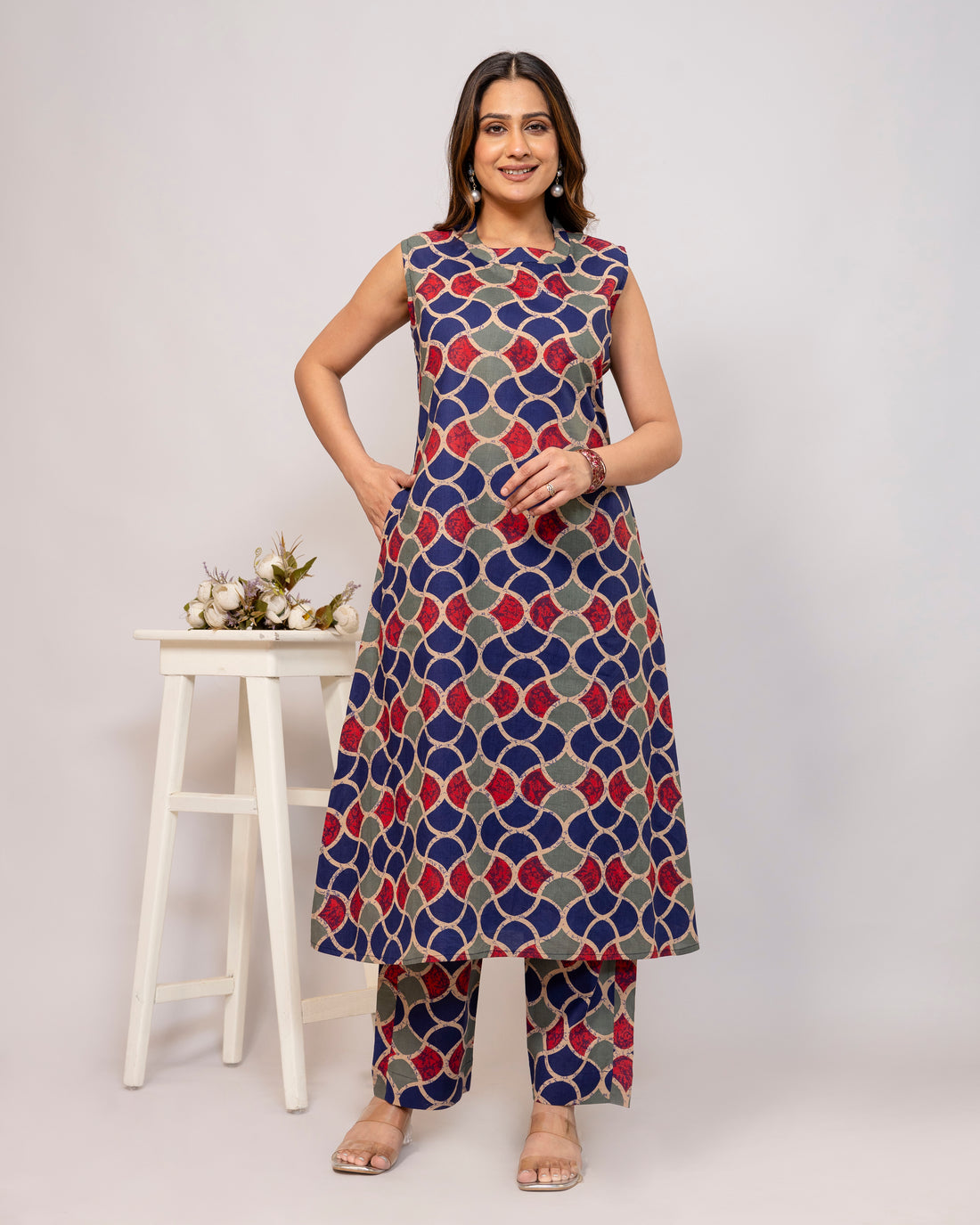 Aurelia GeoFlow Sleeveless A-Line Co-ord Set