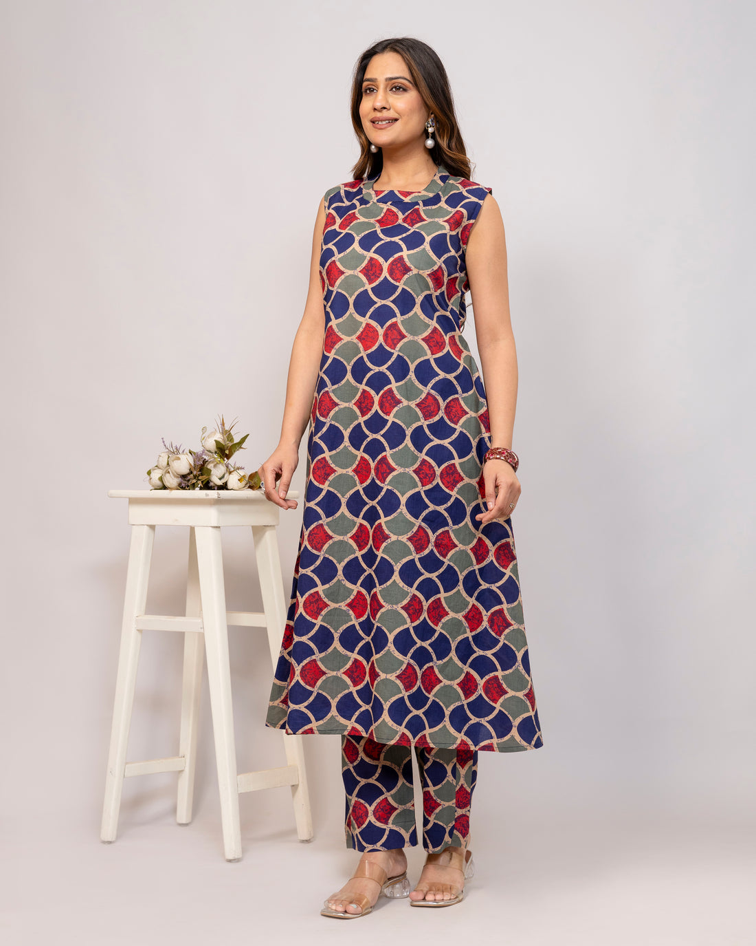 Aurelia GeoFlow Sleeveless A-Line Co-ord Set