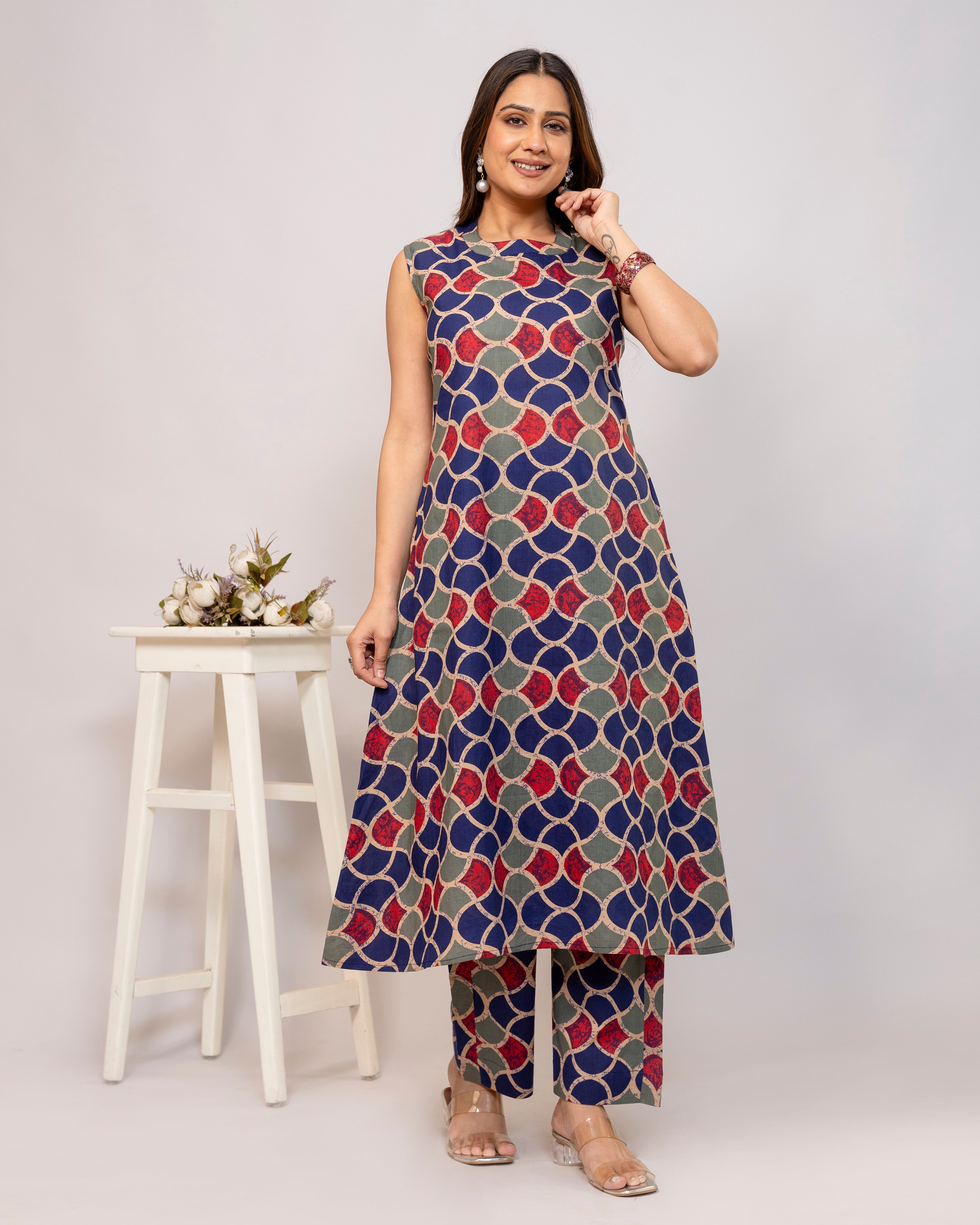 Aurelia GeoFlow Sleeveless A-Line Co-ord Set