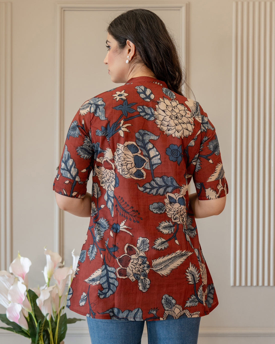 Charulata Pure Cotton Kalamkari Short Top