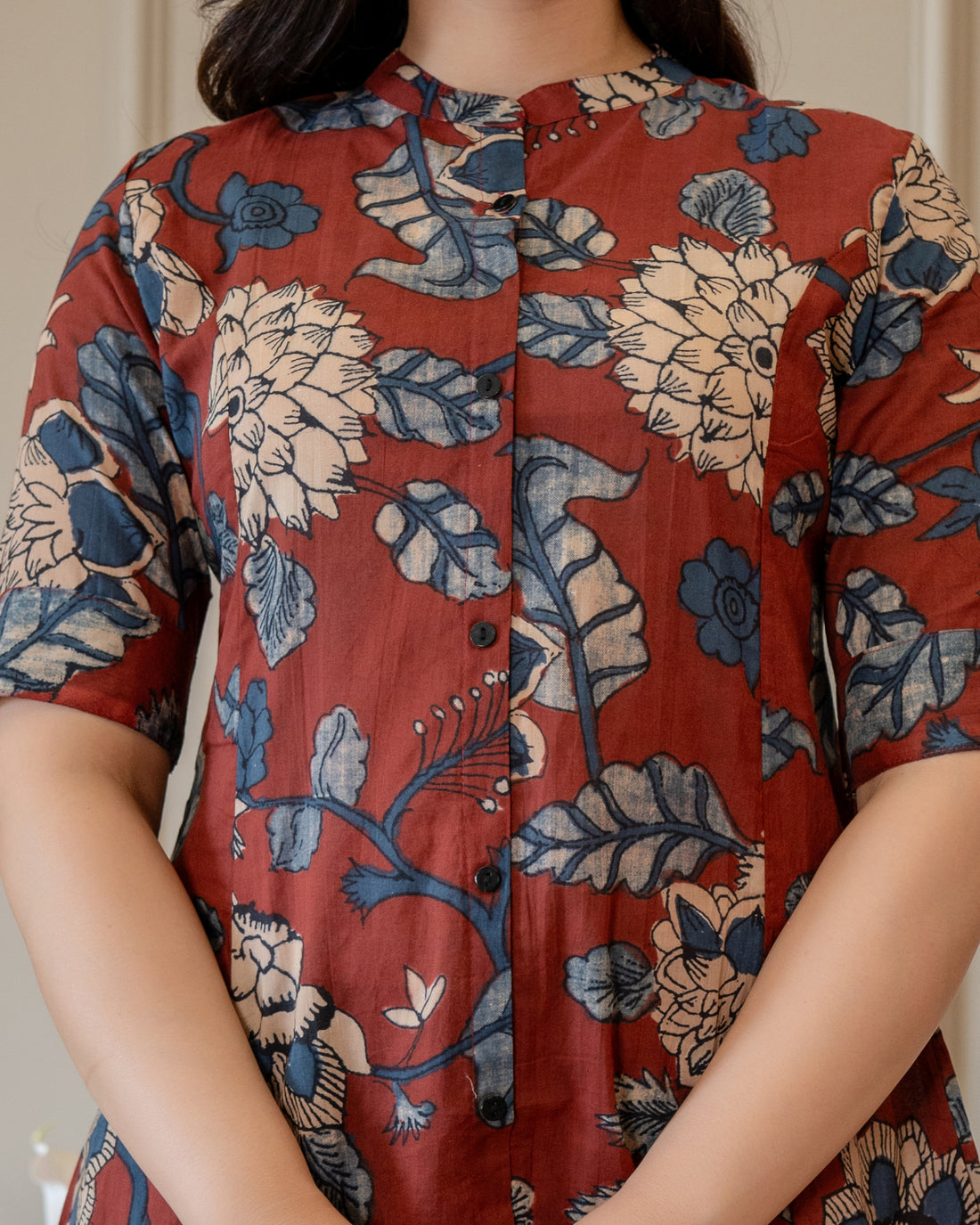 Charulata Pure Cotton Kalamkari Short Top