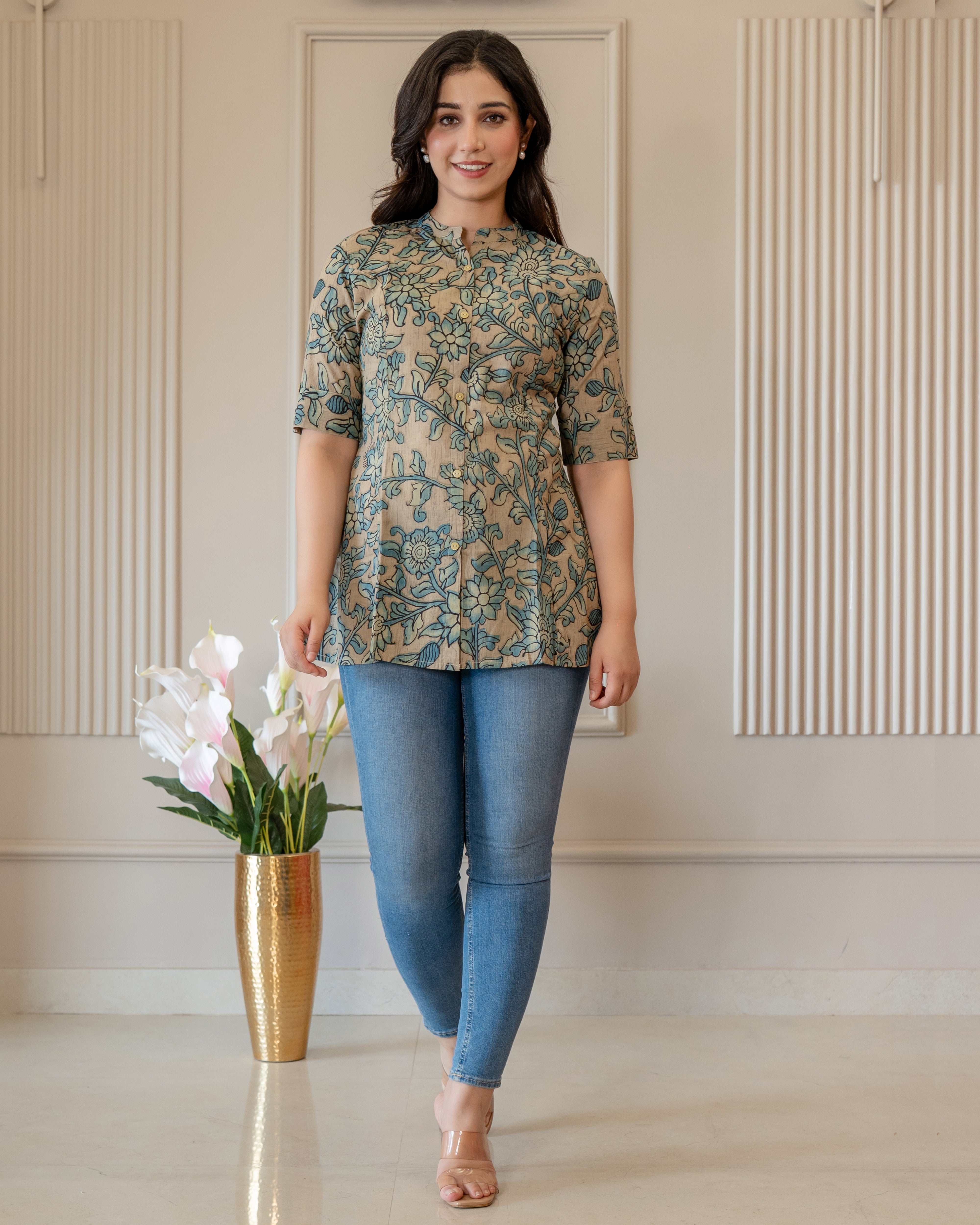 Mrittika Pure Cotton Kalamkari Short Top
