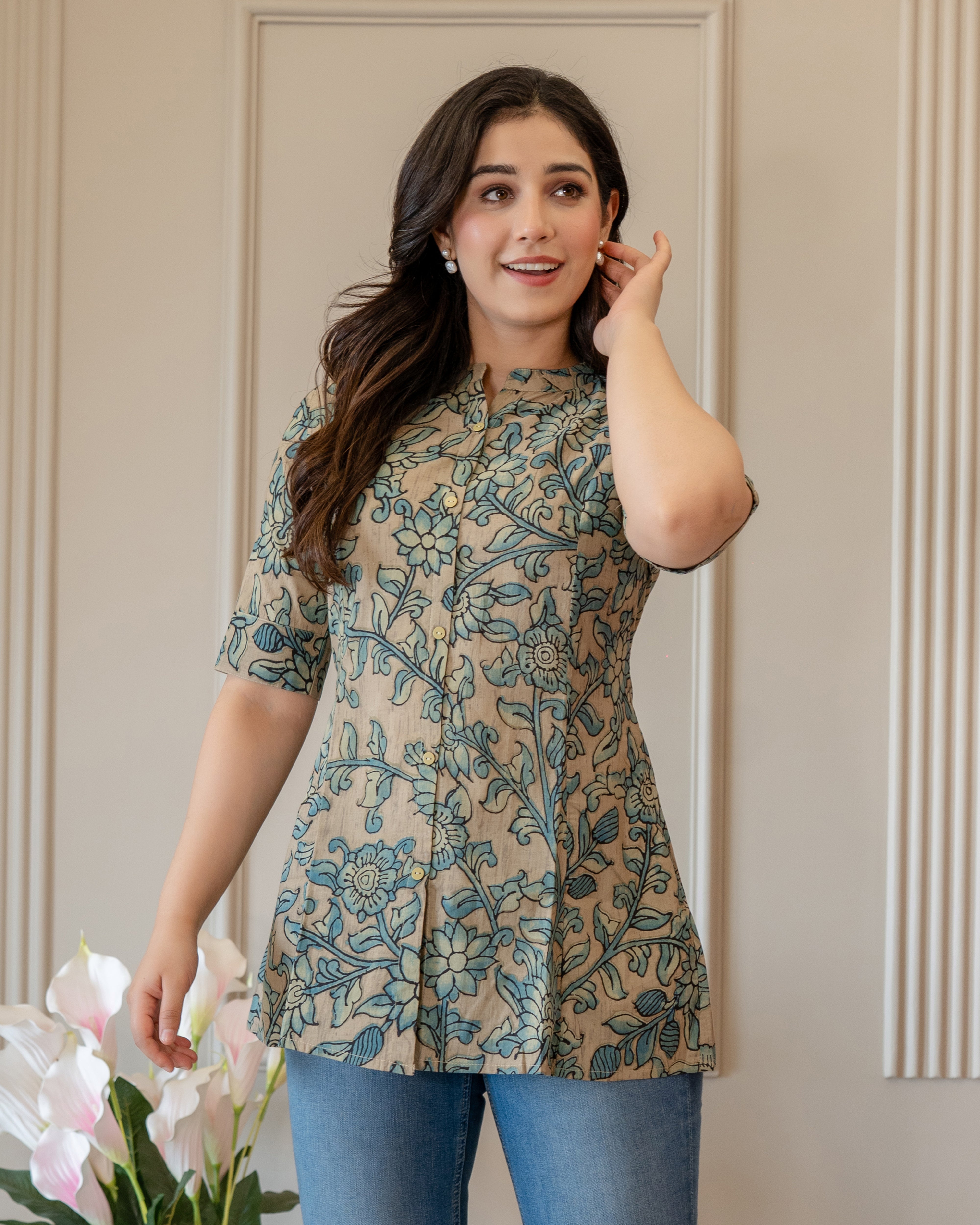 Mrittika Pure Cotton Kalamkari Short Top