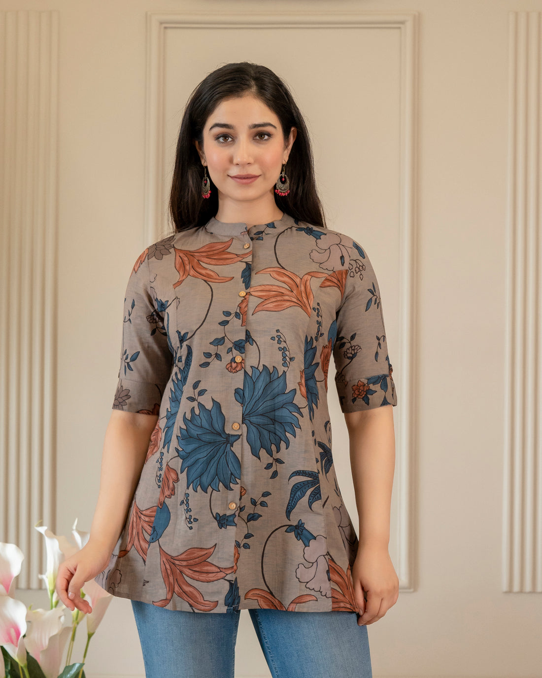 Aakruti Pure Cotton Kalamkari Short Top