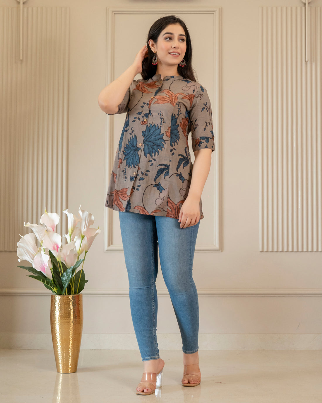 Aakruti Pure Cotton Kalamkari Short Top