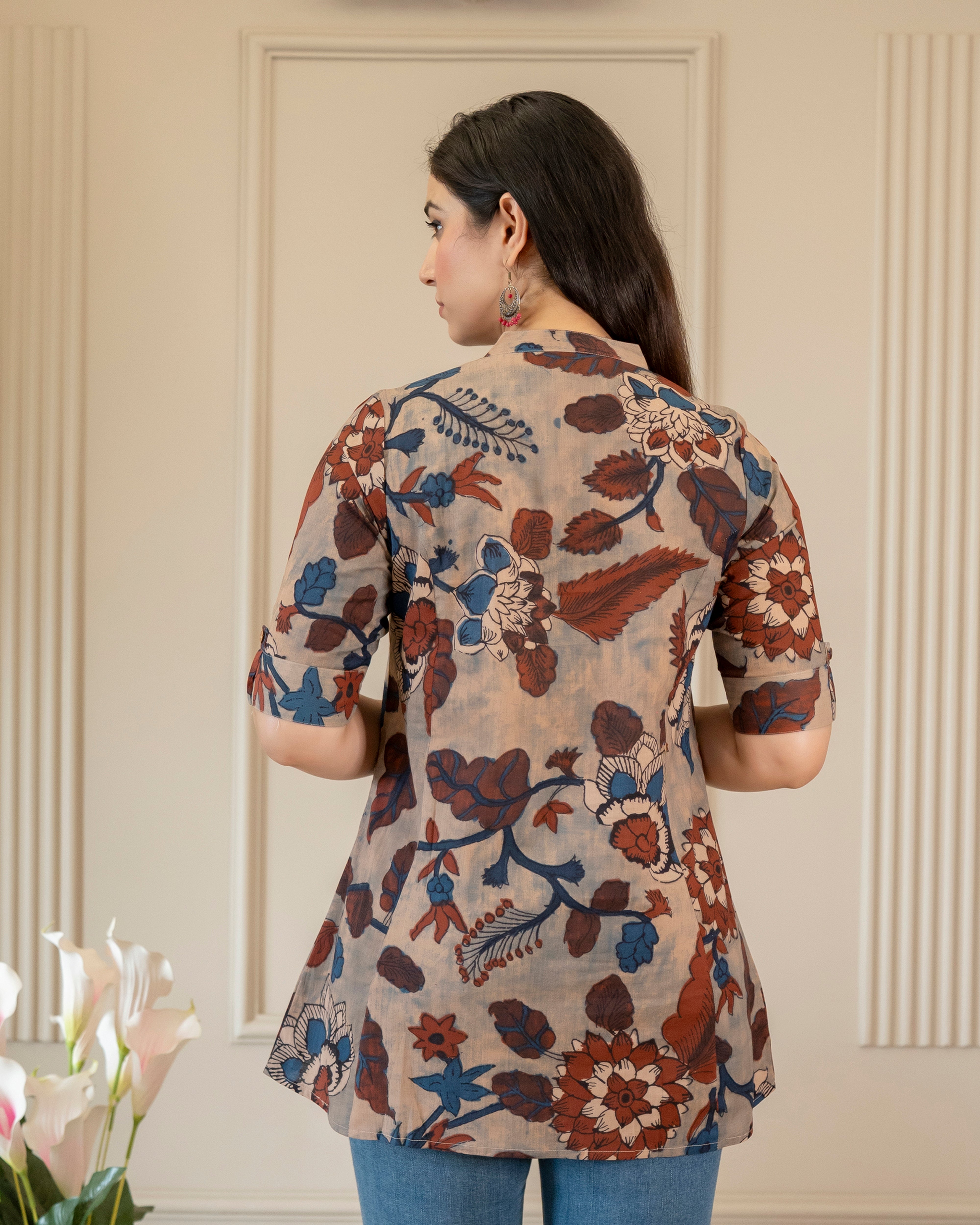 Anindita Pure Cotton Kalamkari Short Top
