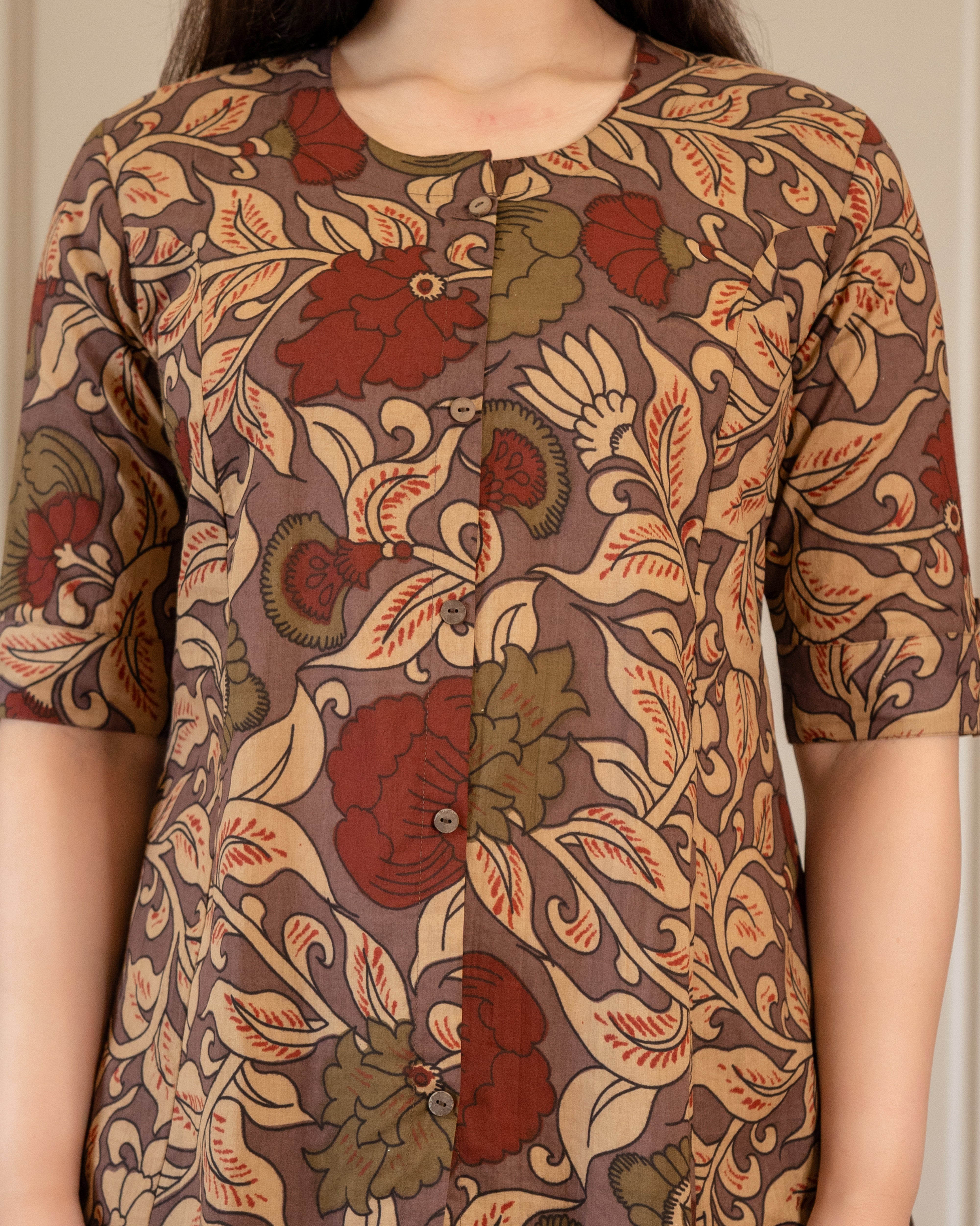 Kasturi Pure Cotton Kalamkari Short Top
