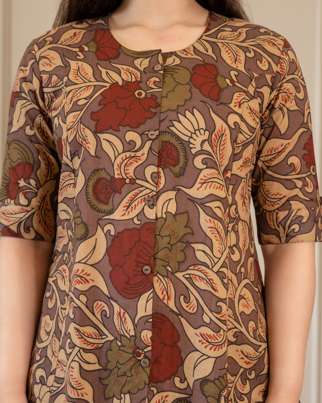 Kasturi Pure Cotton Kalamkari Short Top