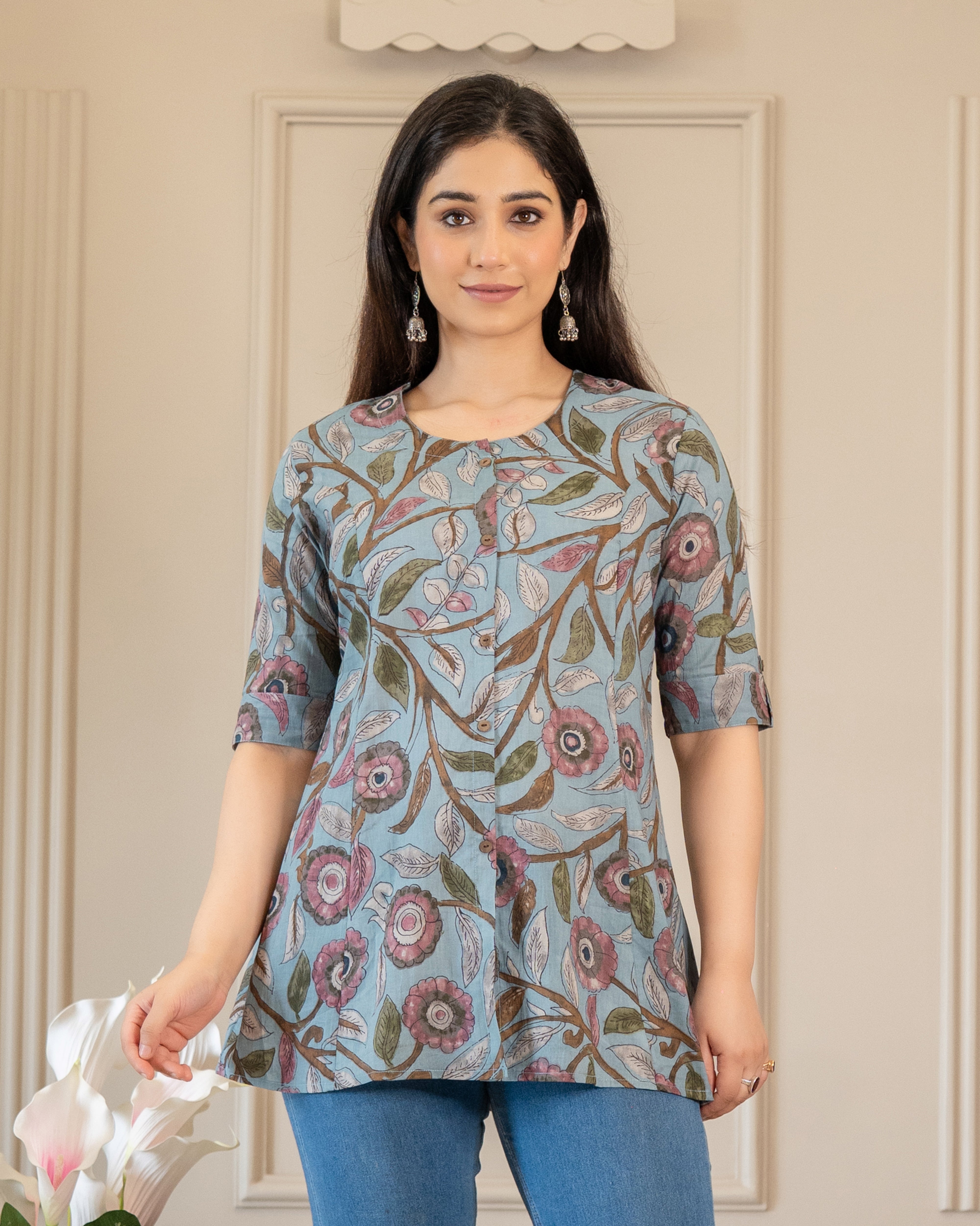 Niharika Pure Cotton Kalamkari Short Top