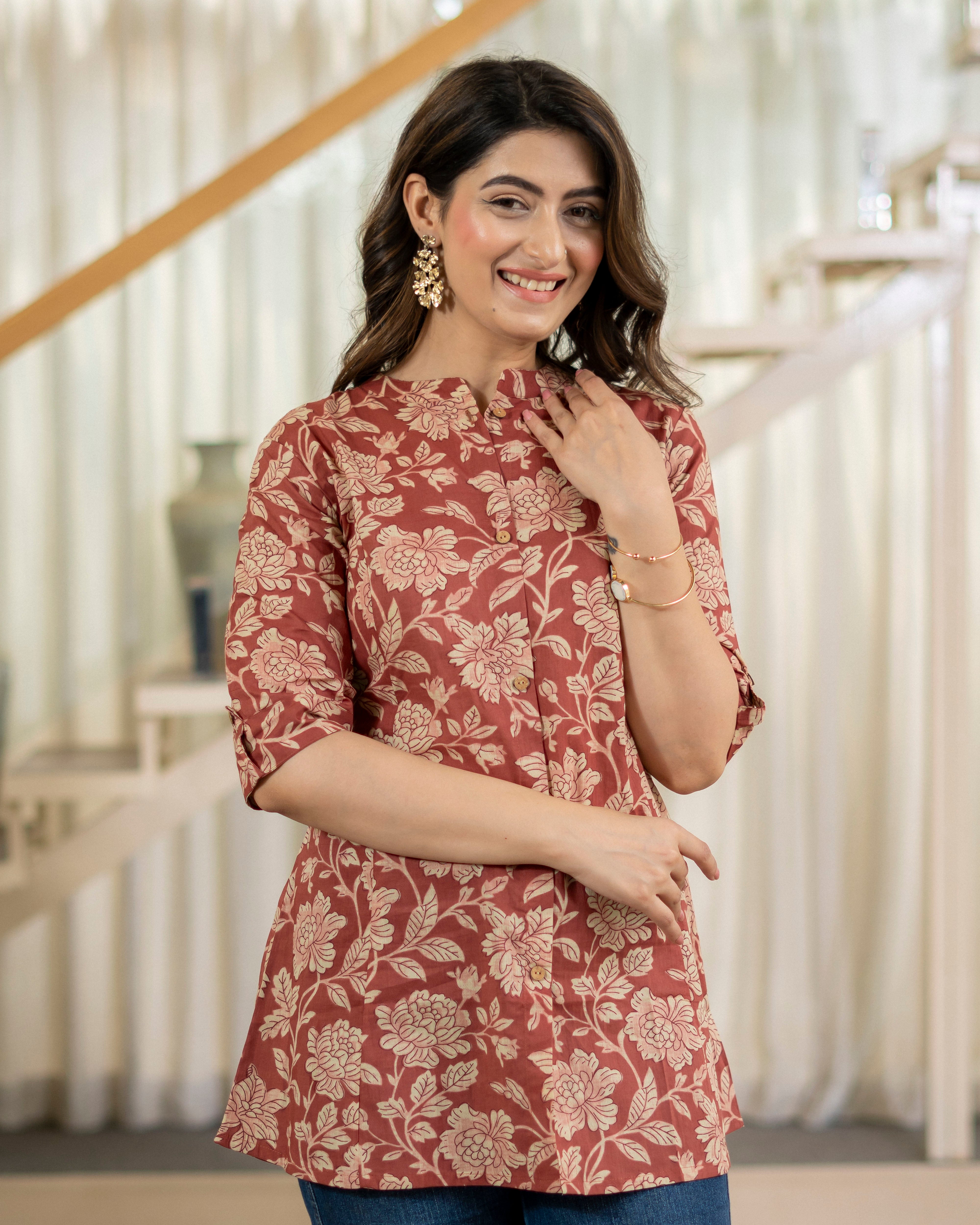 Madhavi Pure Cotton Short Top