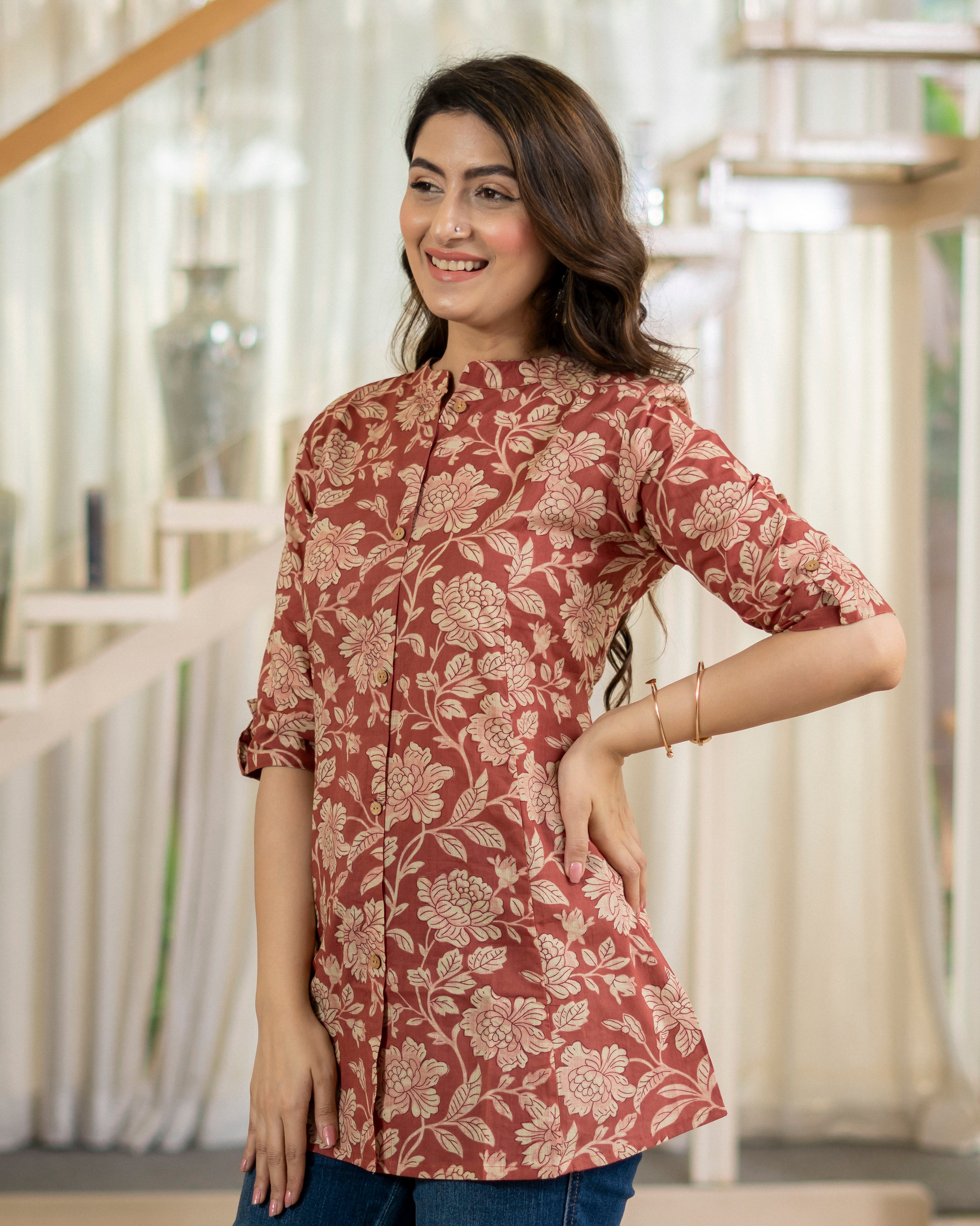Madhavi Pure Cotton Short Top