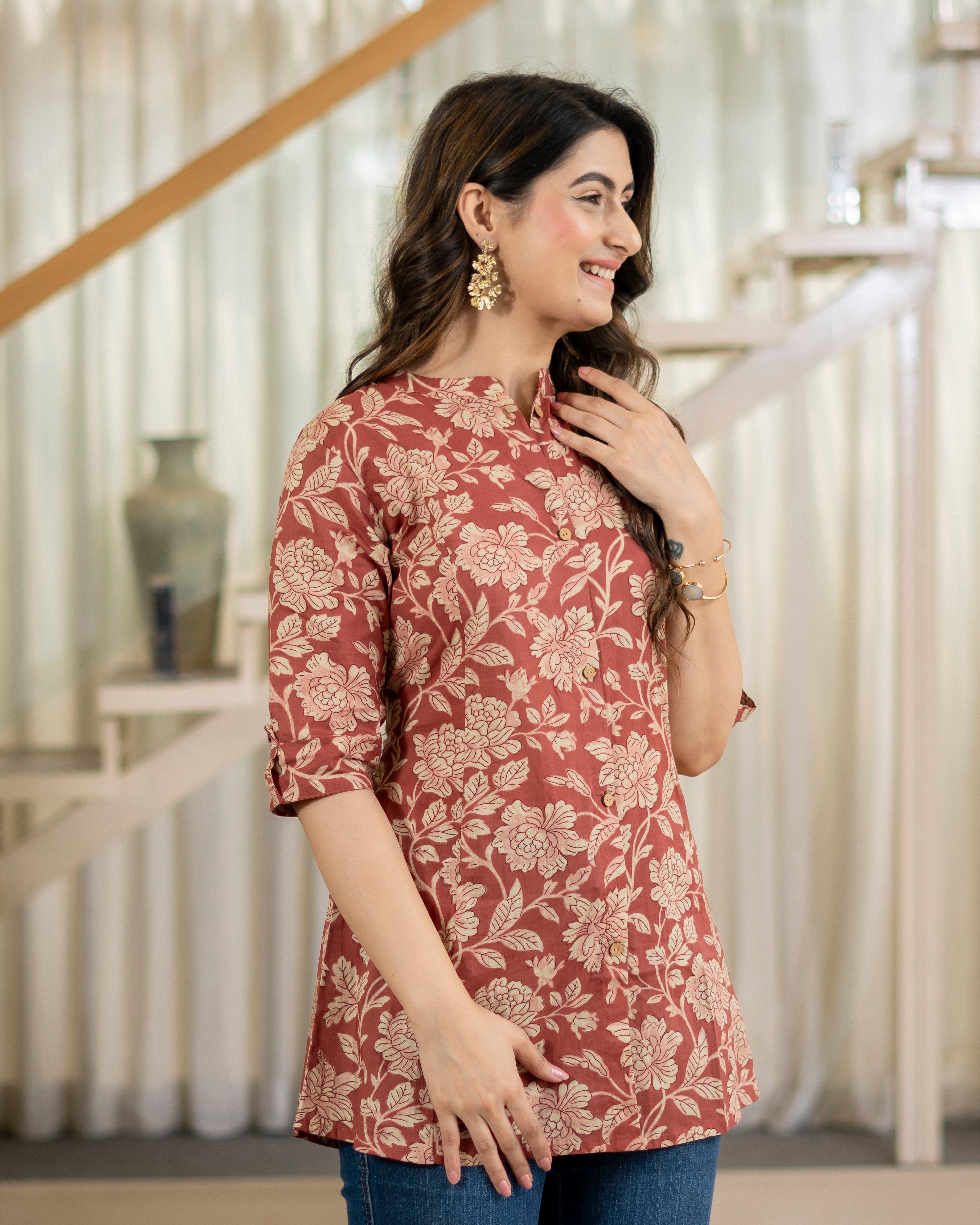 Madhavi Pure Cotton Short Top