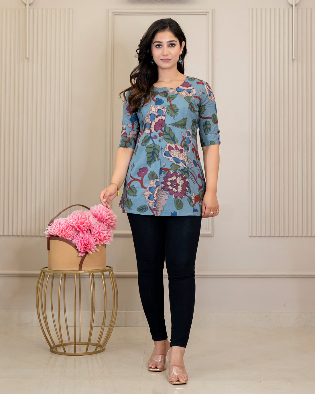 Neelima Pure Cotton Kalamkari Short Top