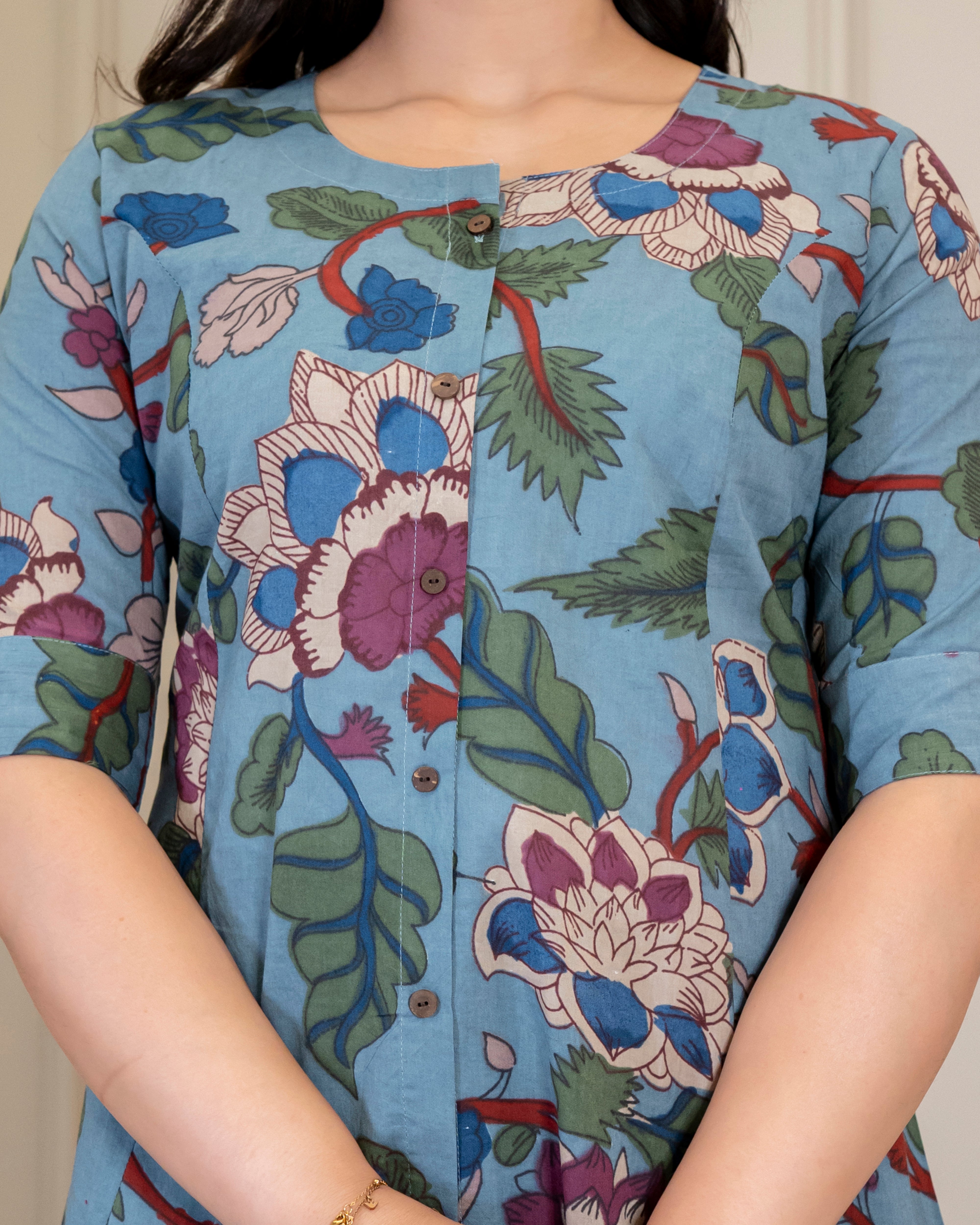 Neelima Pure Cotton Kalamkari Short Top