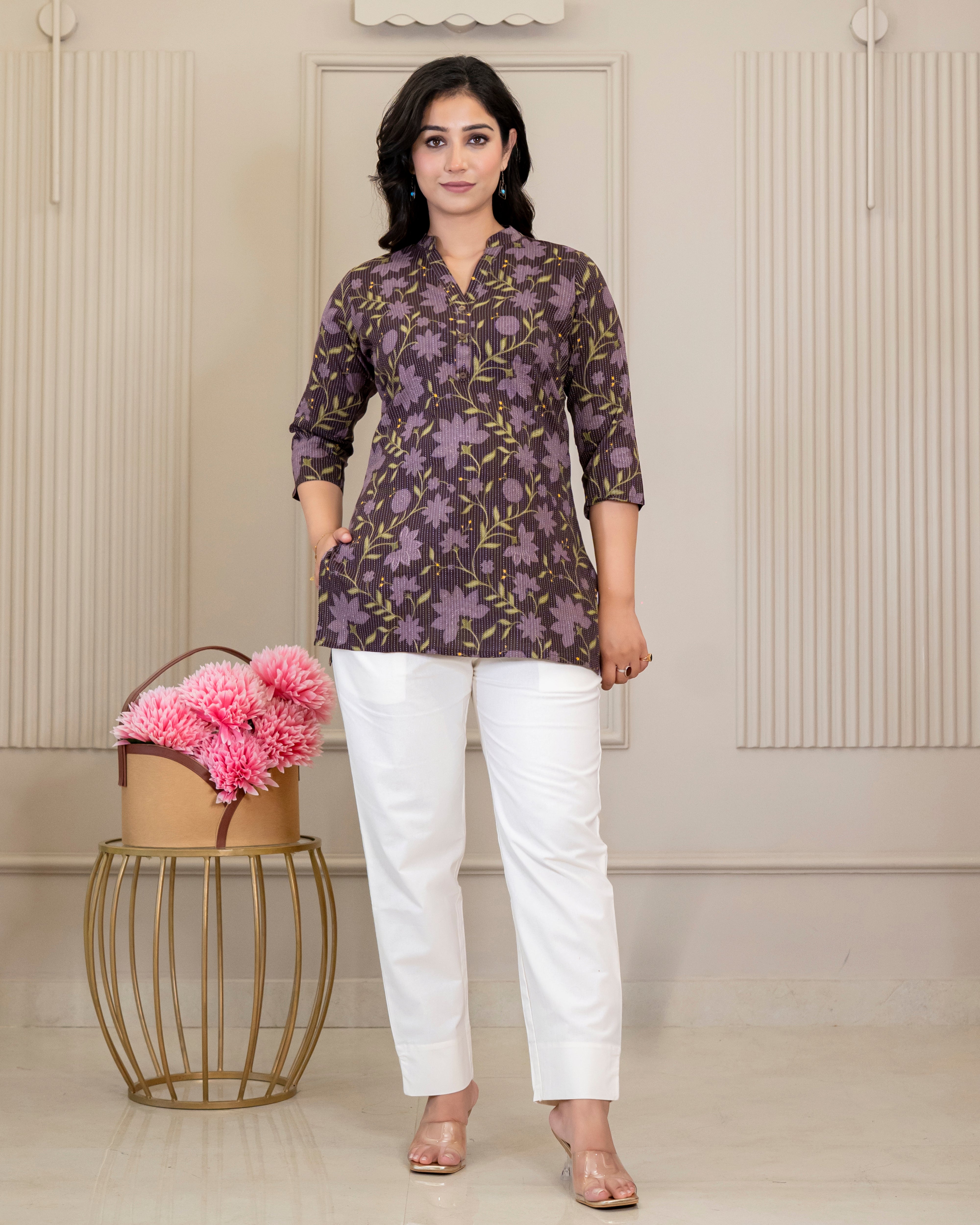 Rangoli Kantha Cotton Short Top