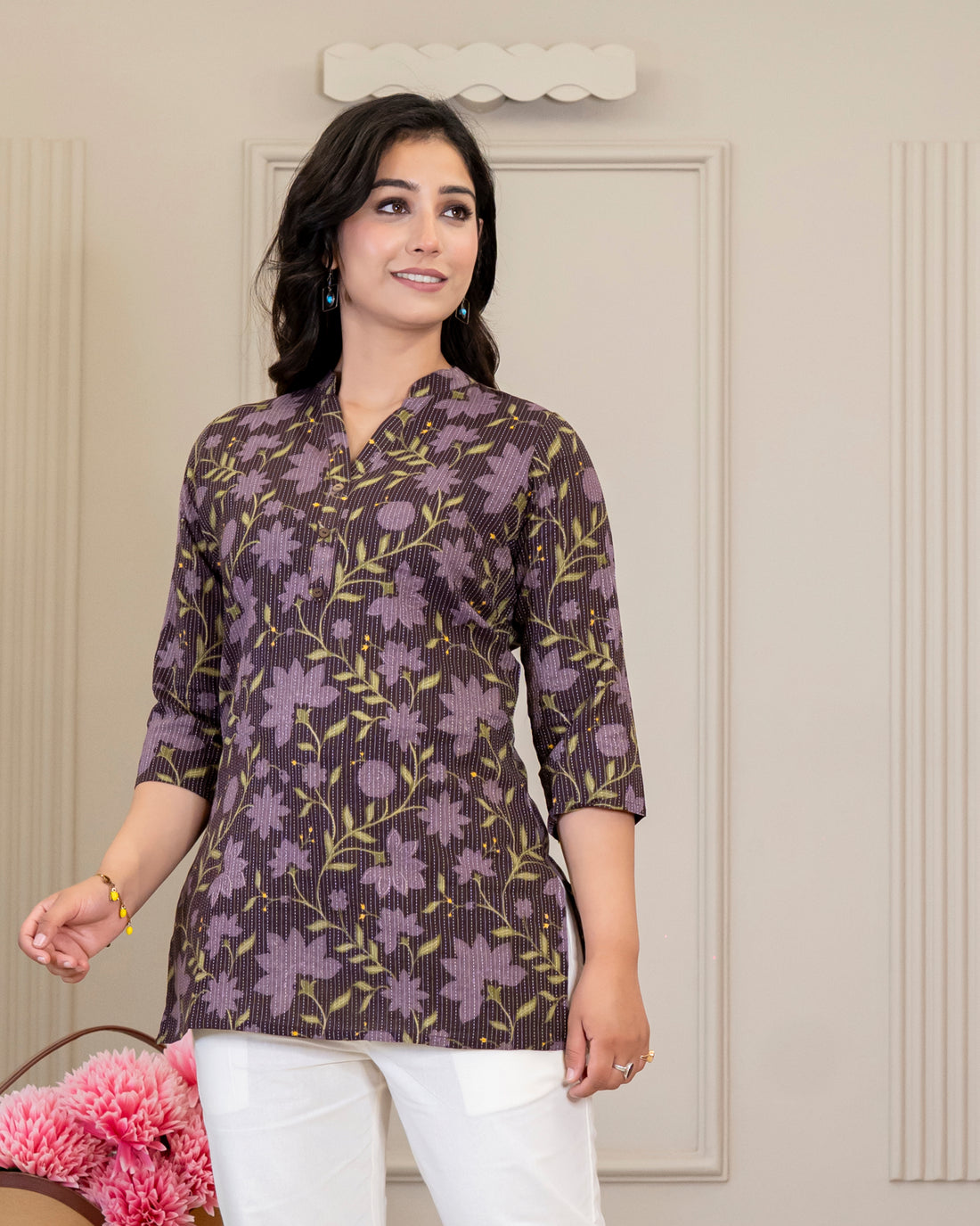 Rangoli Kantha Cotton Short Top