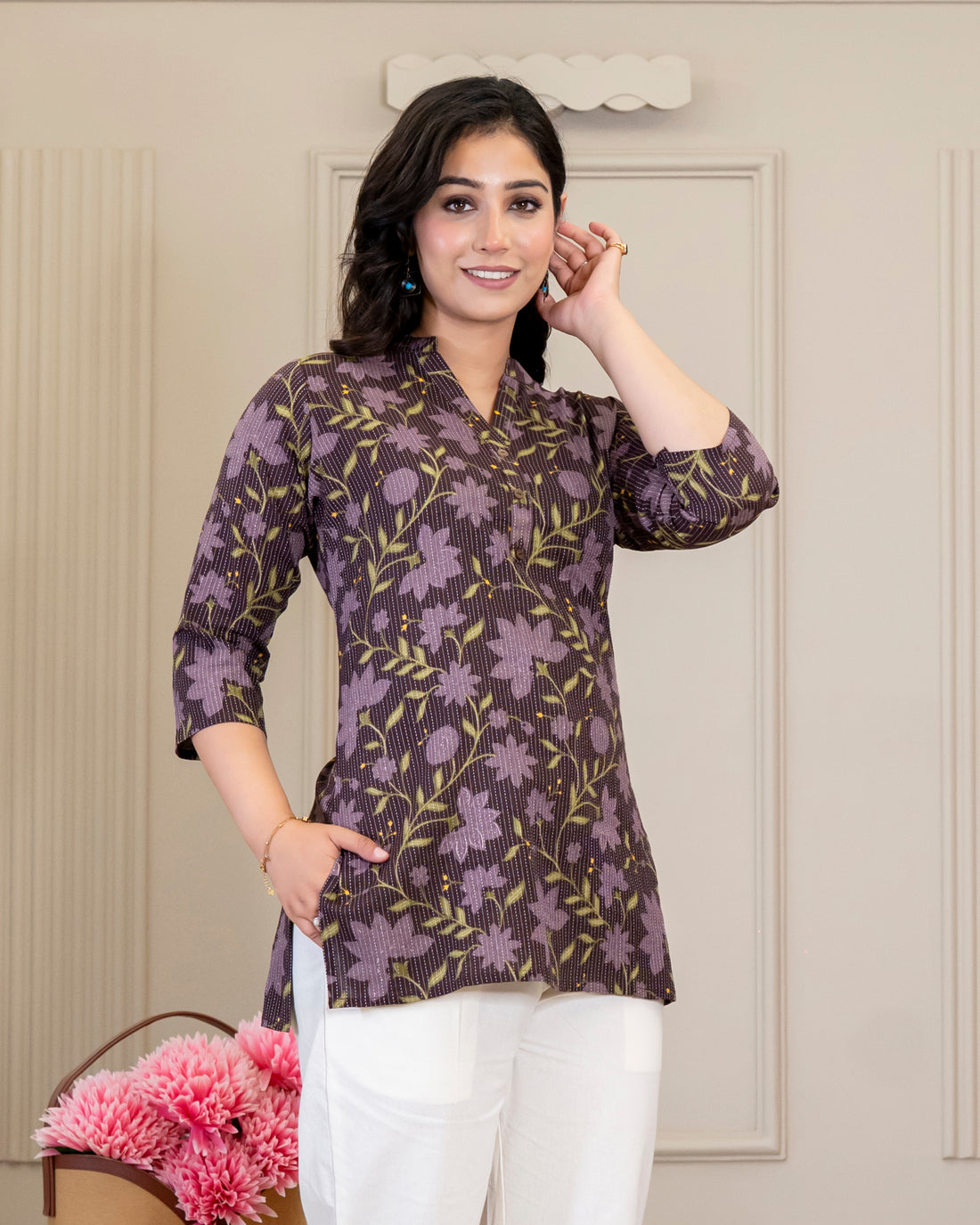 Rangoli Kantha Cotton Short Top