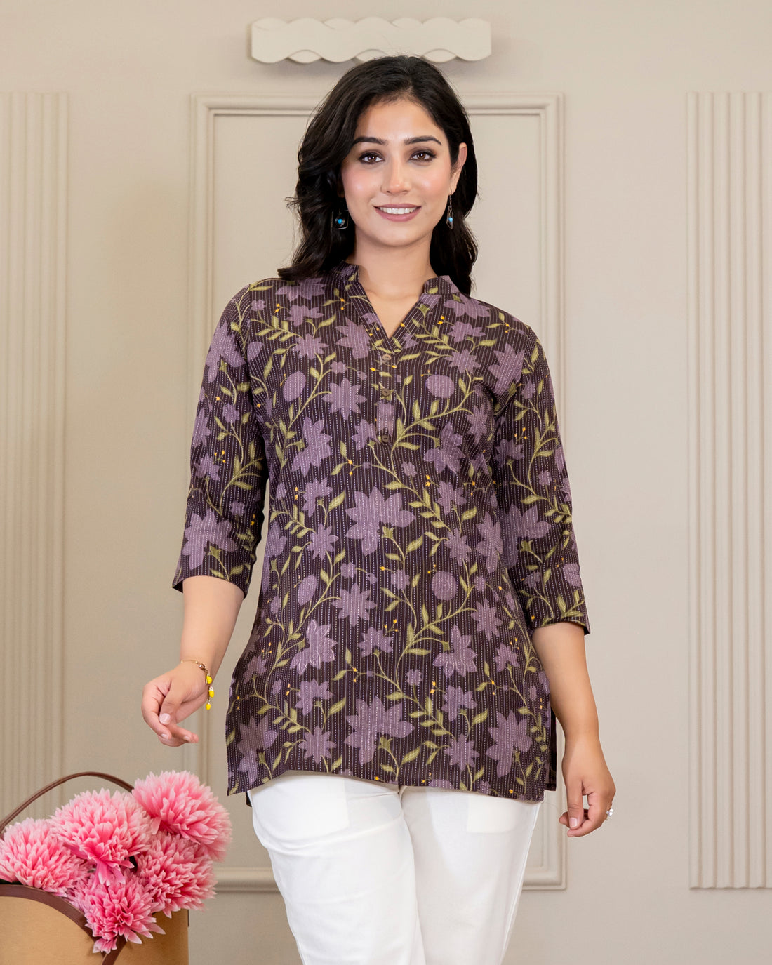 Rangoli Kantha Cotton Short Top