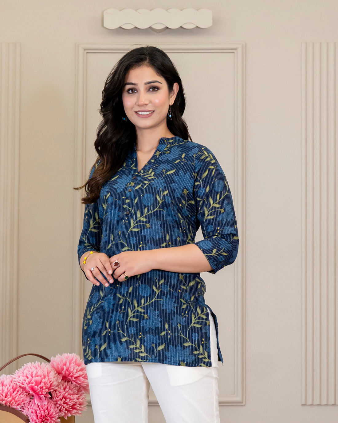 Vanya Kantha Cotton Short Top