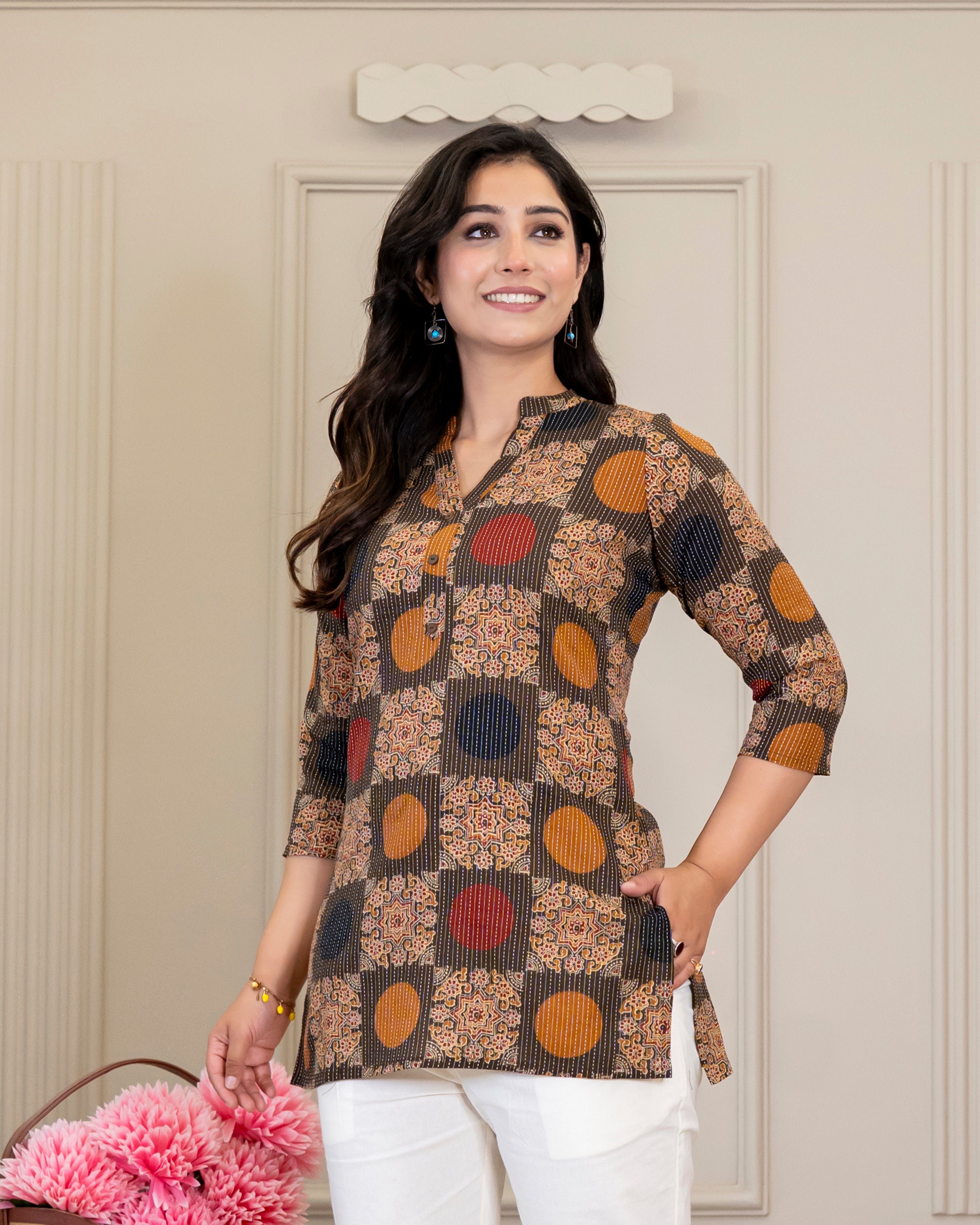 Chandrika Kantha Cotton Short Top